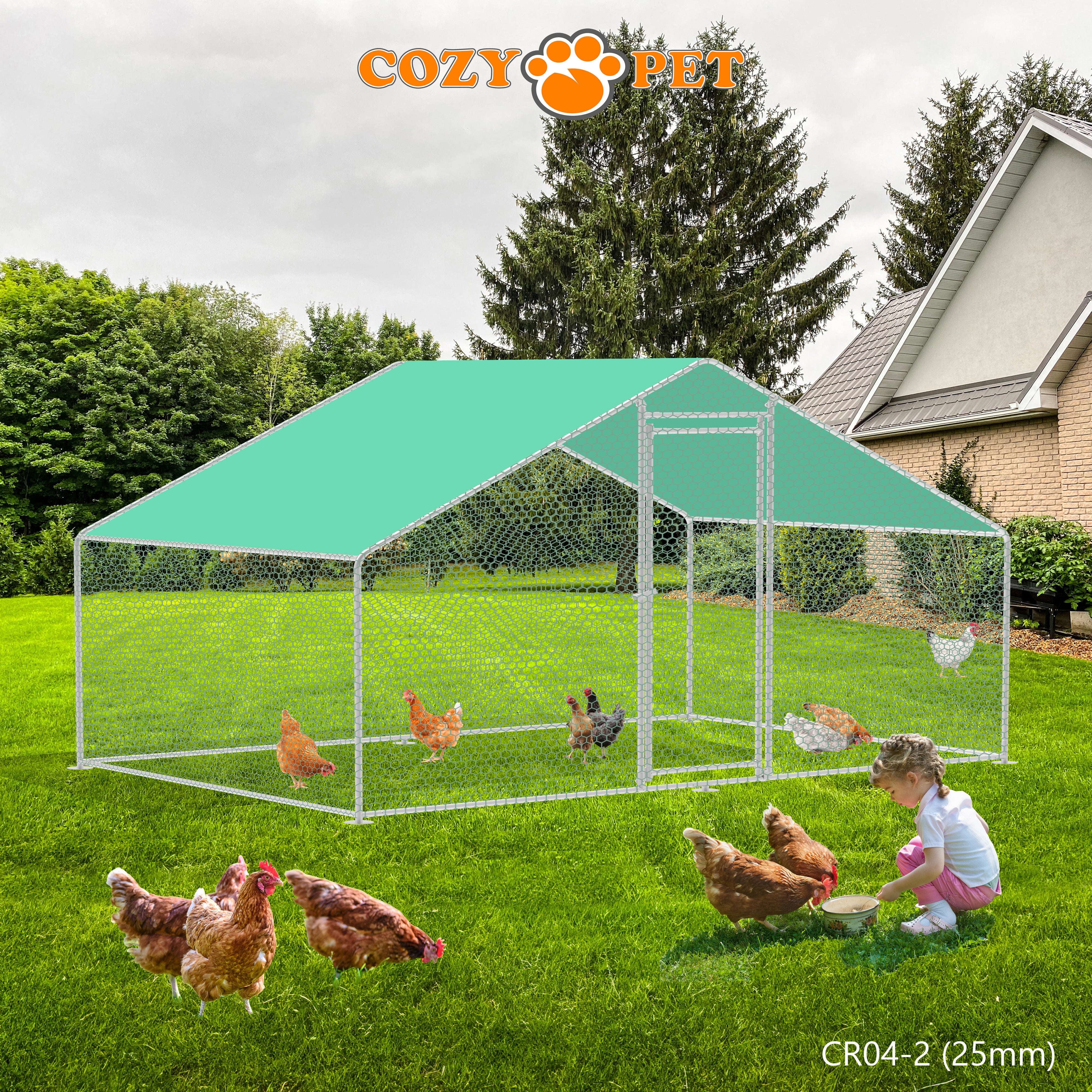 Chicken Run 4m X 2m 25mm Galvanised Steel Frame - CR04-2 (25mm)