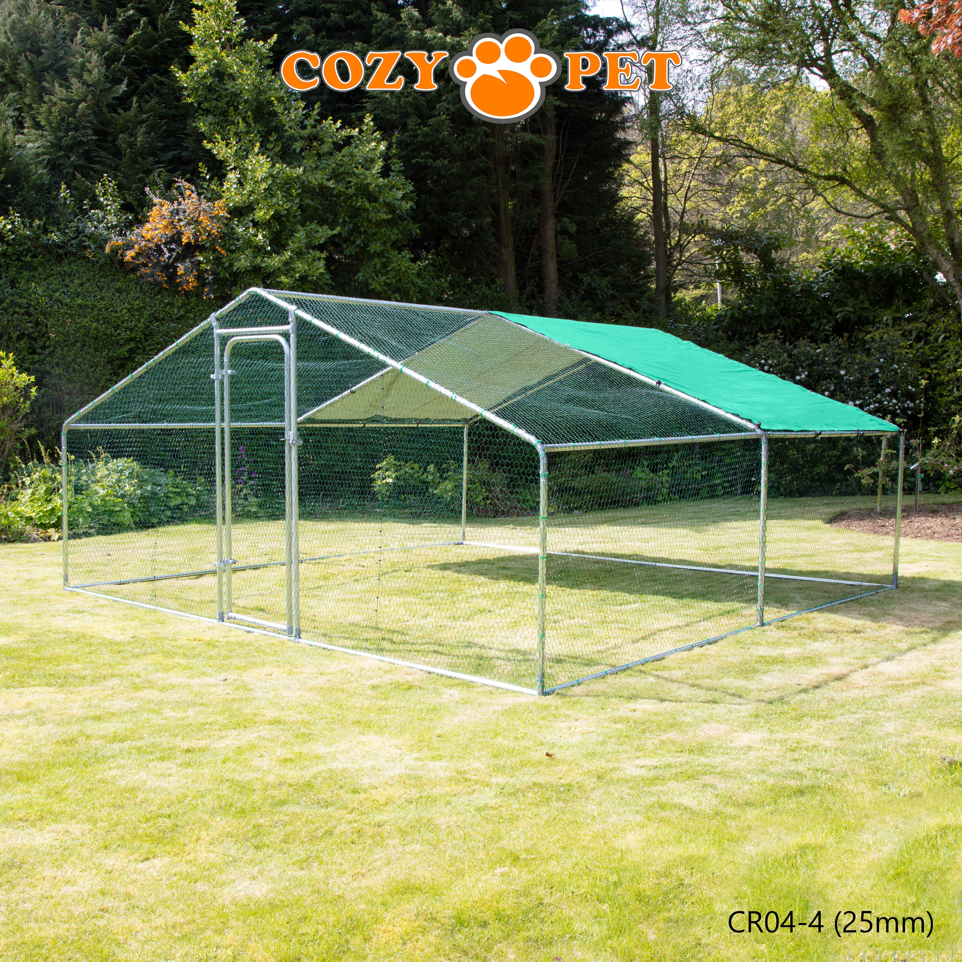 Chicken Run 4m X 4m 25mm Galvanised Steel Frame - CR04-4 (25mm)