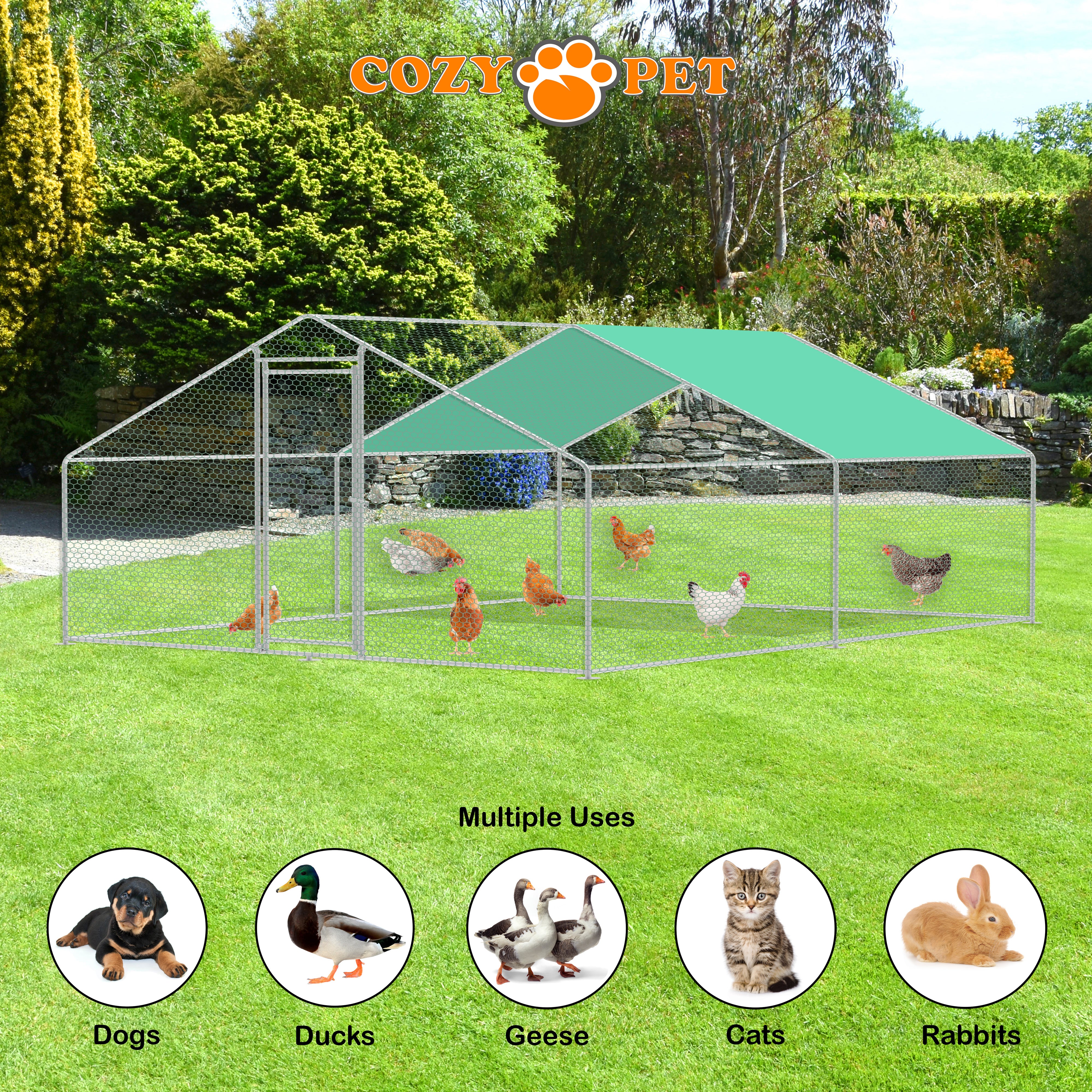 Chicken Run 4m X 4m 25mm Galvanised Steel Frame - CR04-4 (25mm)