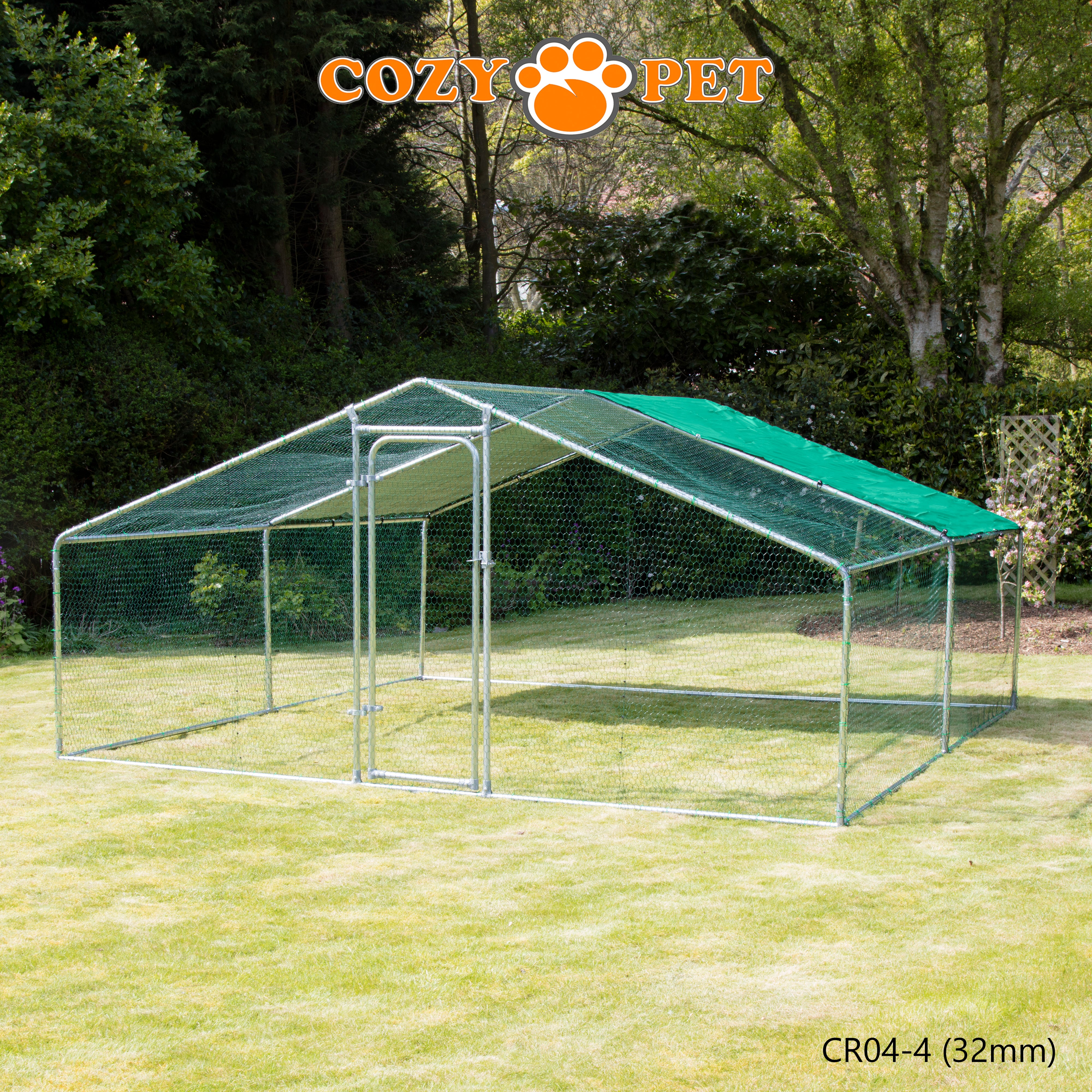 Chicken Run 4m X 4m 32mm Galvanised Steel Frame - CR04-4 (32mm)