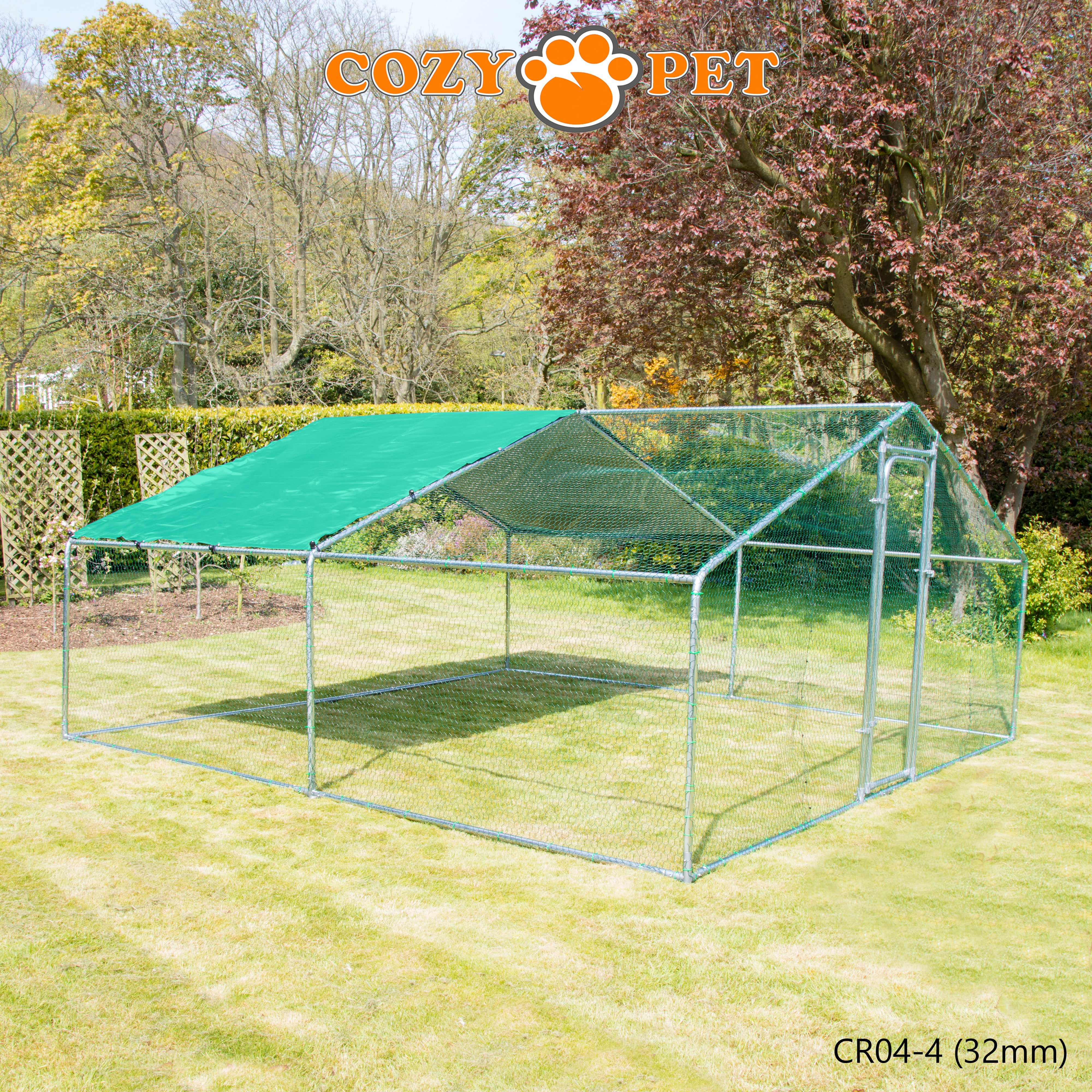 Chicken Run 4m X 4m 32mm Galvanised Steel Frame - CR04-4 (32mm)