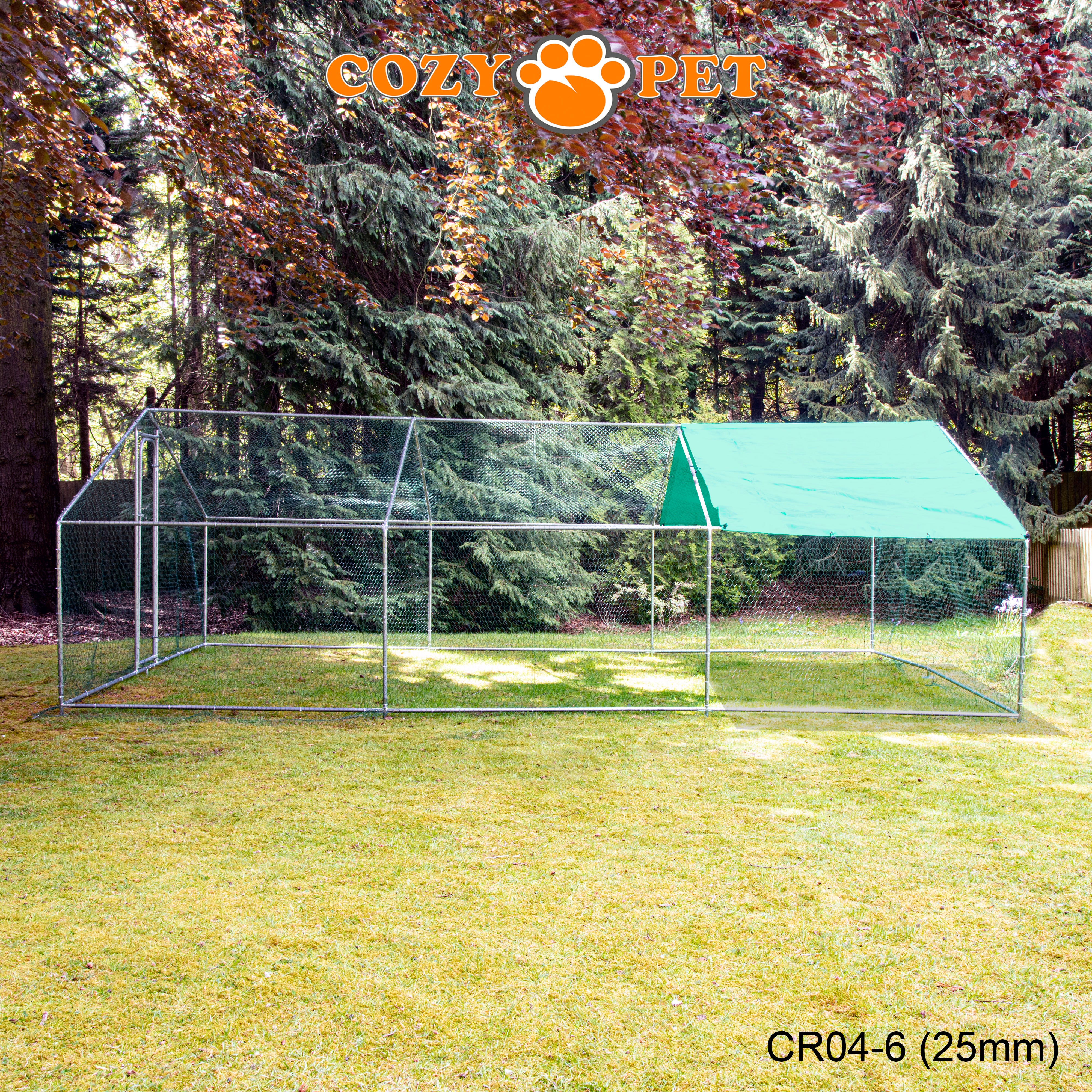 Chicken Run 4m X 6m 25mm Galvanised Steel Frame - CR04-6 (25mm)