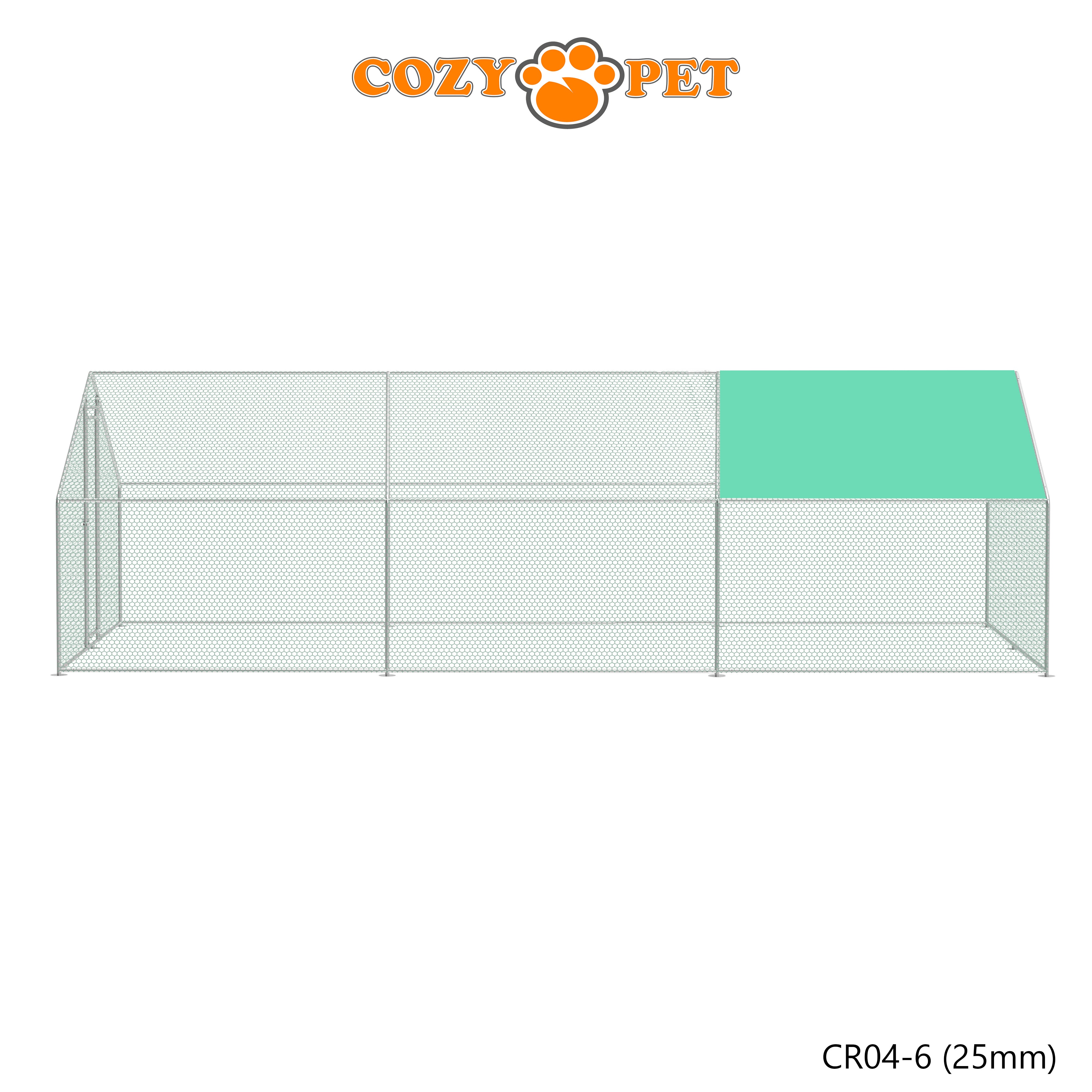 Chicken Run 4m X 6m 25mm Galvanised Steel Frame - CR04-6 (25mm)