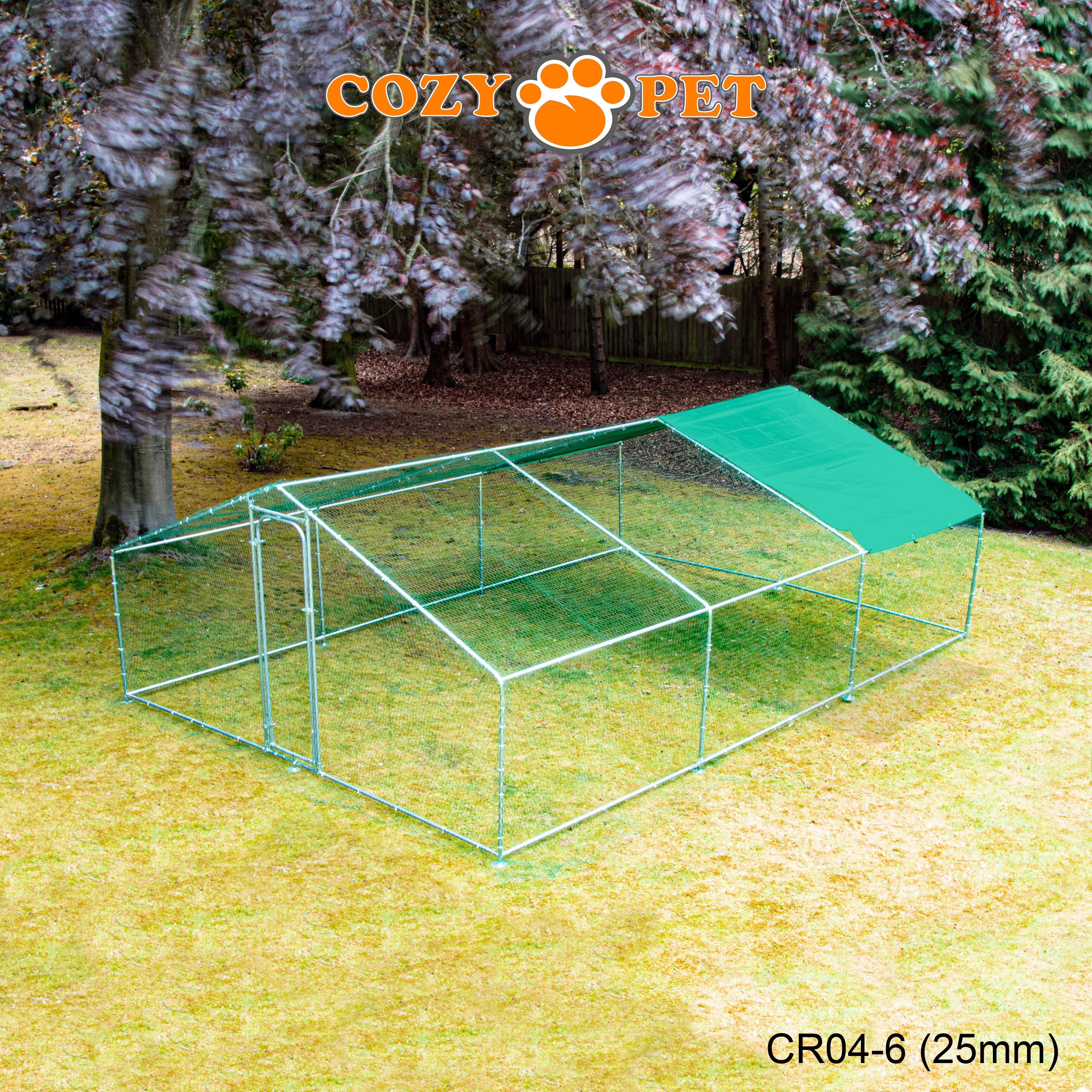 Chicken Run 4m X 6m 25mm Galvanised Steel Frame - CR04-6 (25mm)