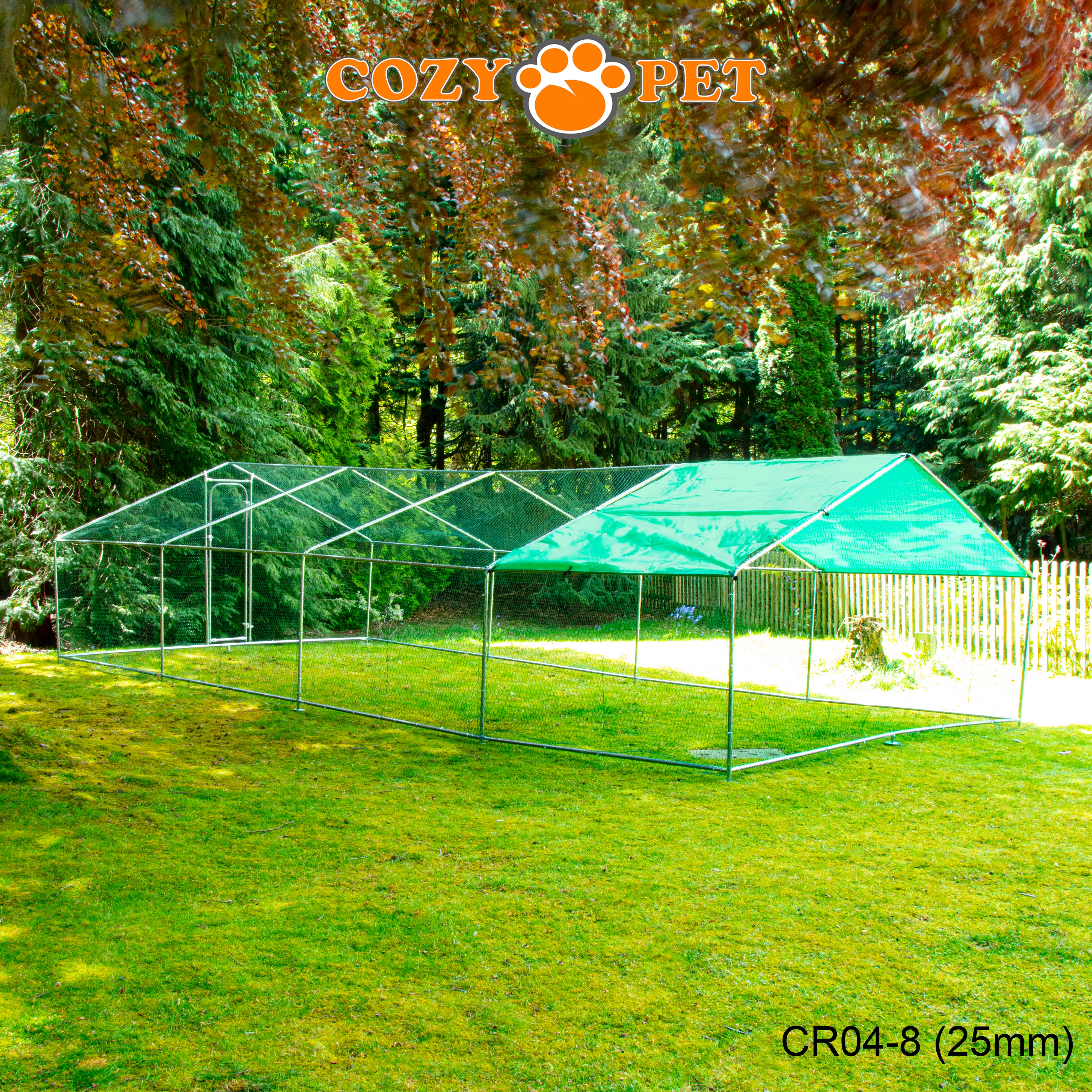 Chicken Run 4m X 8m 25mm Galvanised Steel Frame - CR04-8 (25mm)