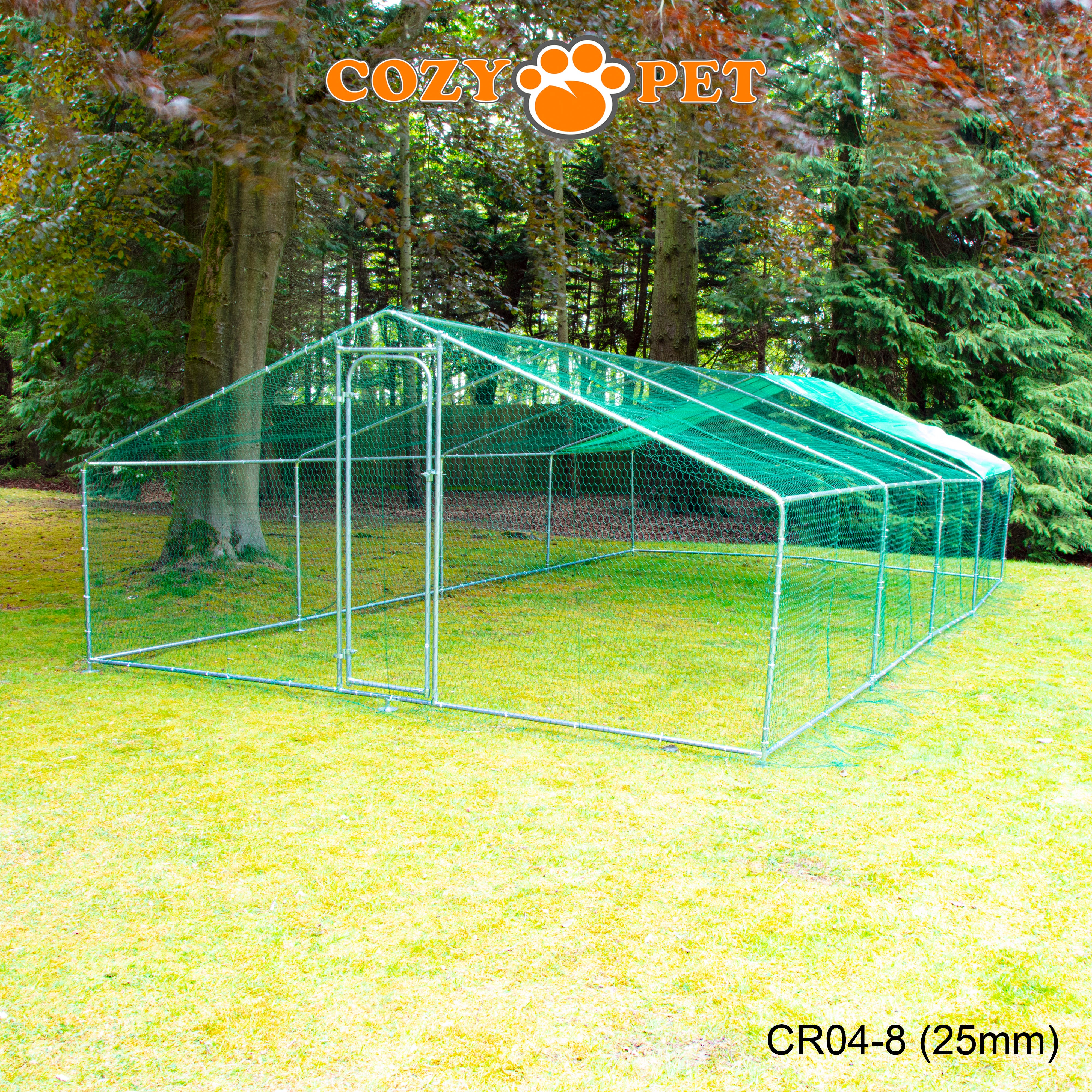 Chicken Run 4m X 8m 25mm Galvanised Steel Frame - CR04-8 (25mm)