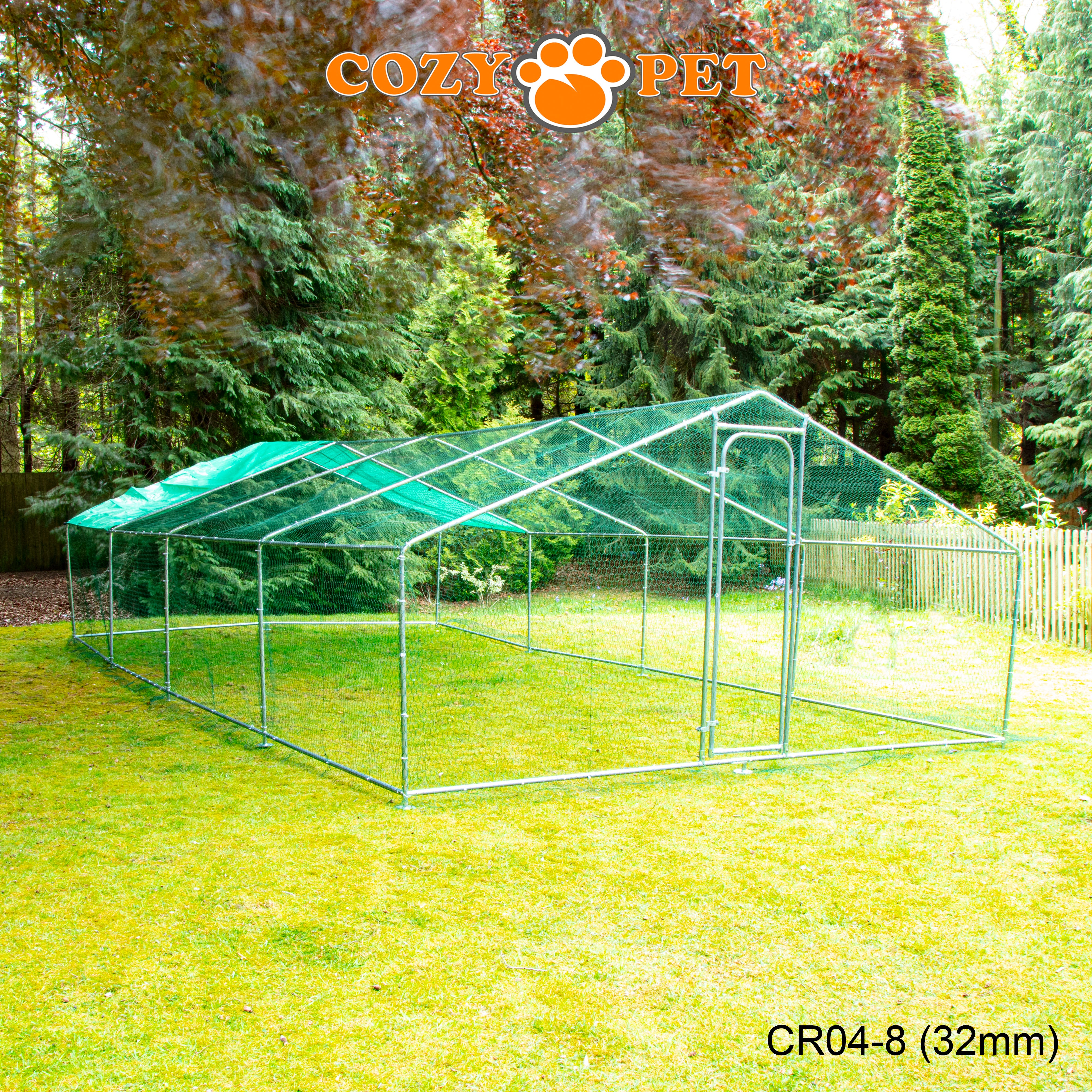 Chicken Run 4m X 8m 32mm Galvanised Steel Frame - CR04-8 (32mm)