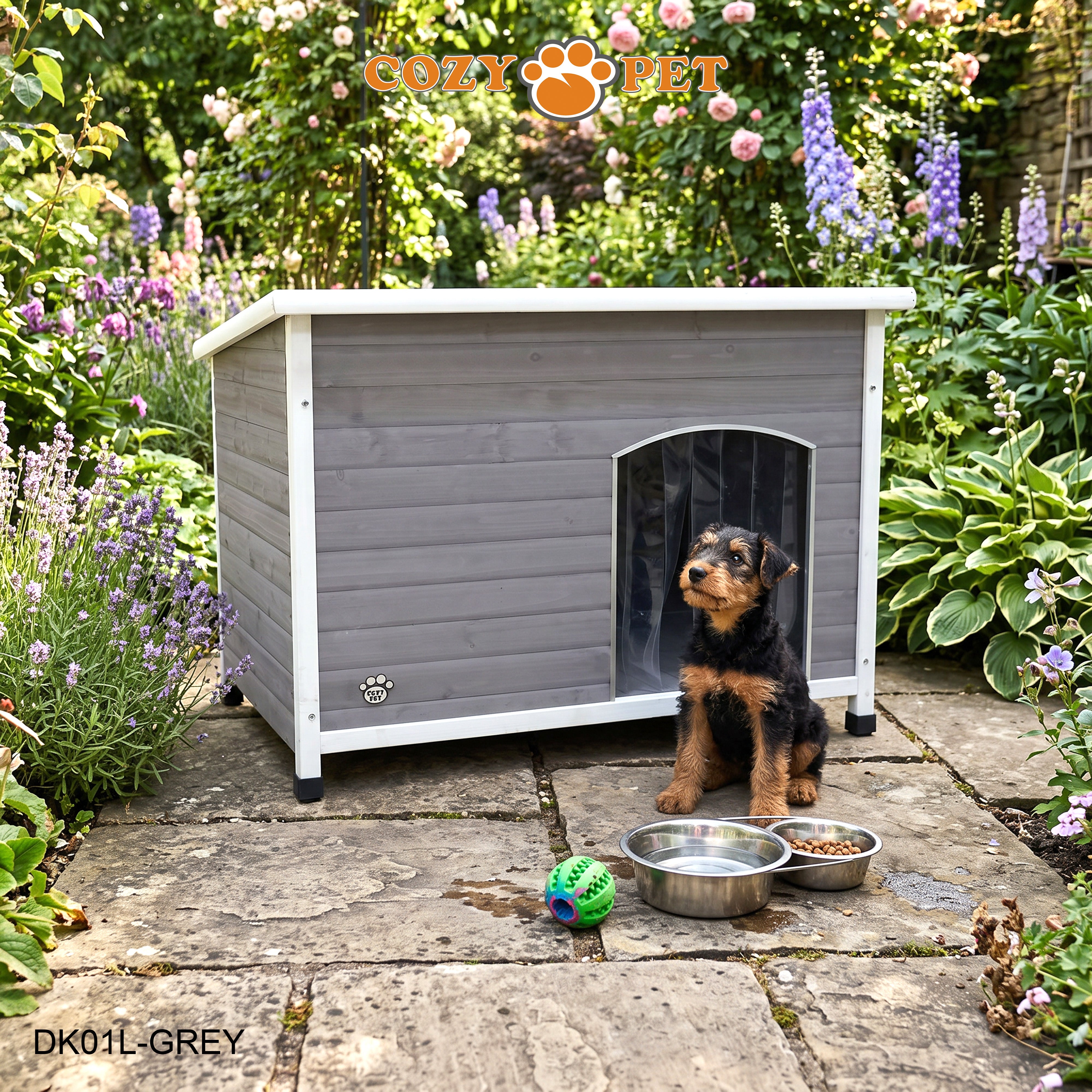 Dog Kennel Grey - Insulated - Cozy Pet - Size: Large - Model DK01L-GREY