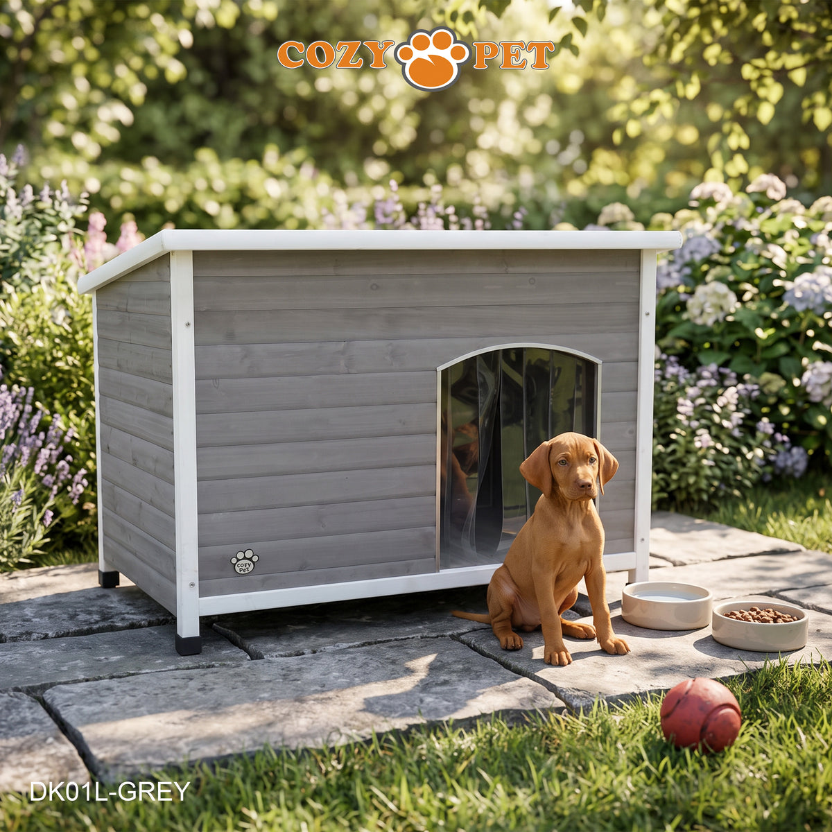 Dog Kennel Grey - Insulated - Cozy Pet - Size: Large - Model DK01L-GREY