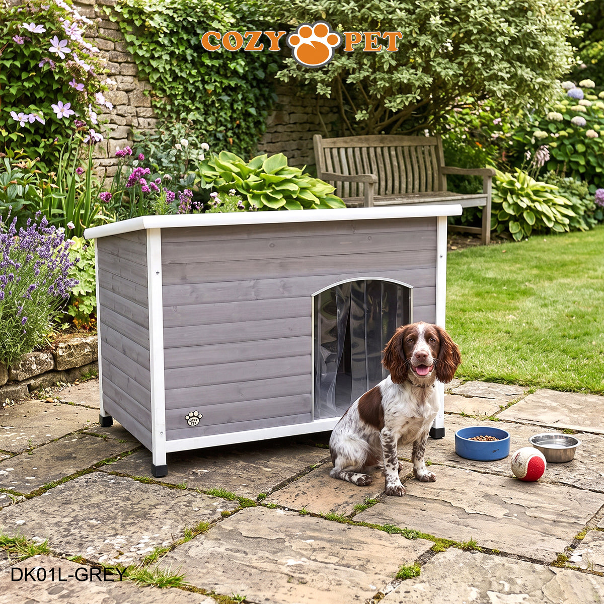 Dog Kennel Grey - Insulated - Cozy Pet - Size: Large - Model DK01L-GREY