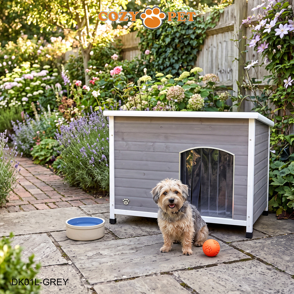 Dog Kennel Grey - Insulated - Cozy Pet - Size: Large - Model DK01L-GREY