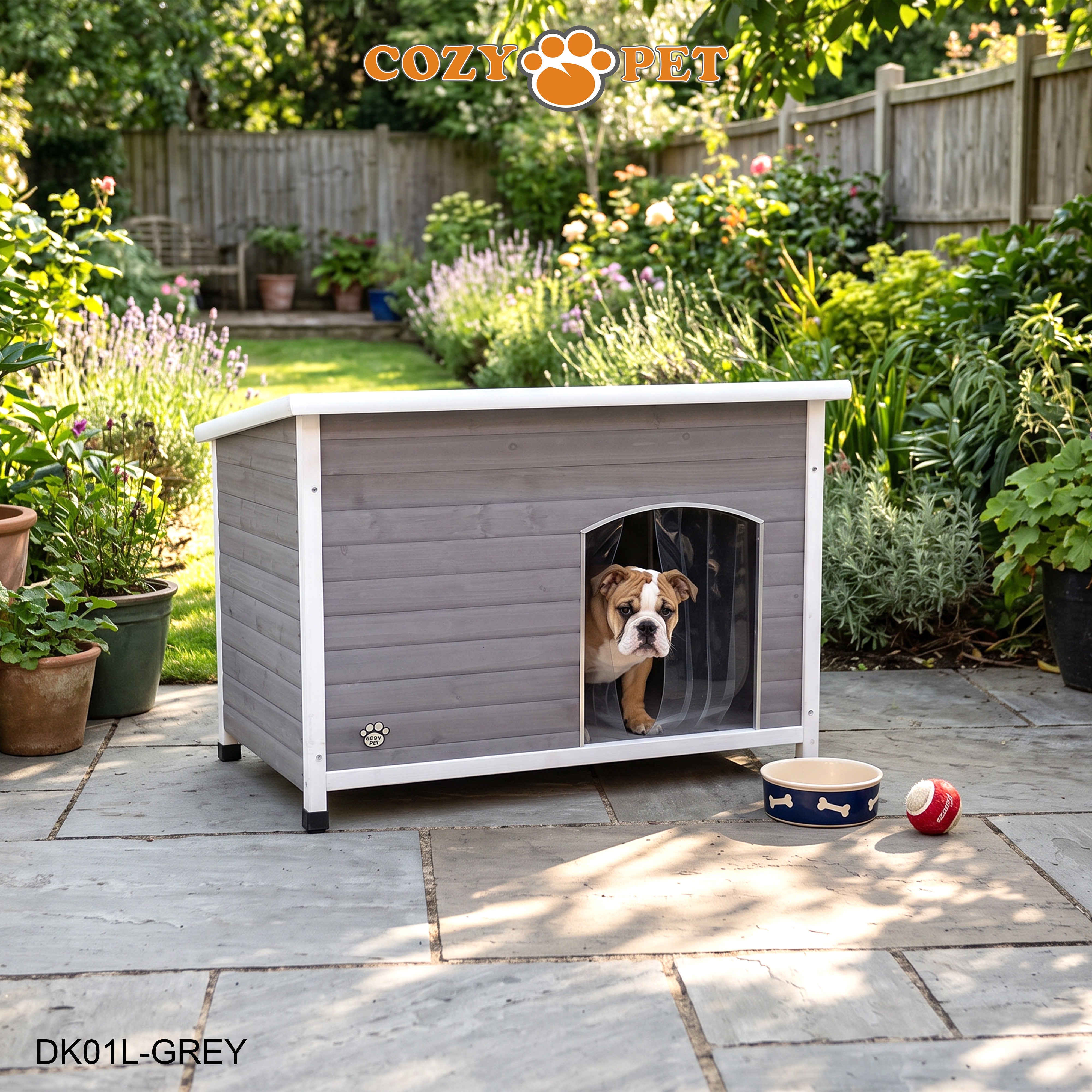 Dog Kennel Grey - Insulated - Cozy Pet - Size: Large - Model DK01L-GREY