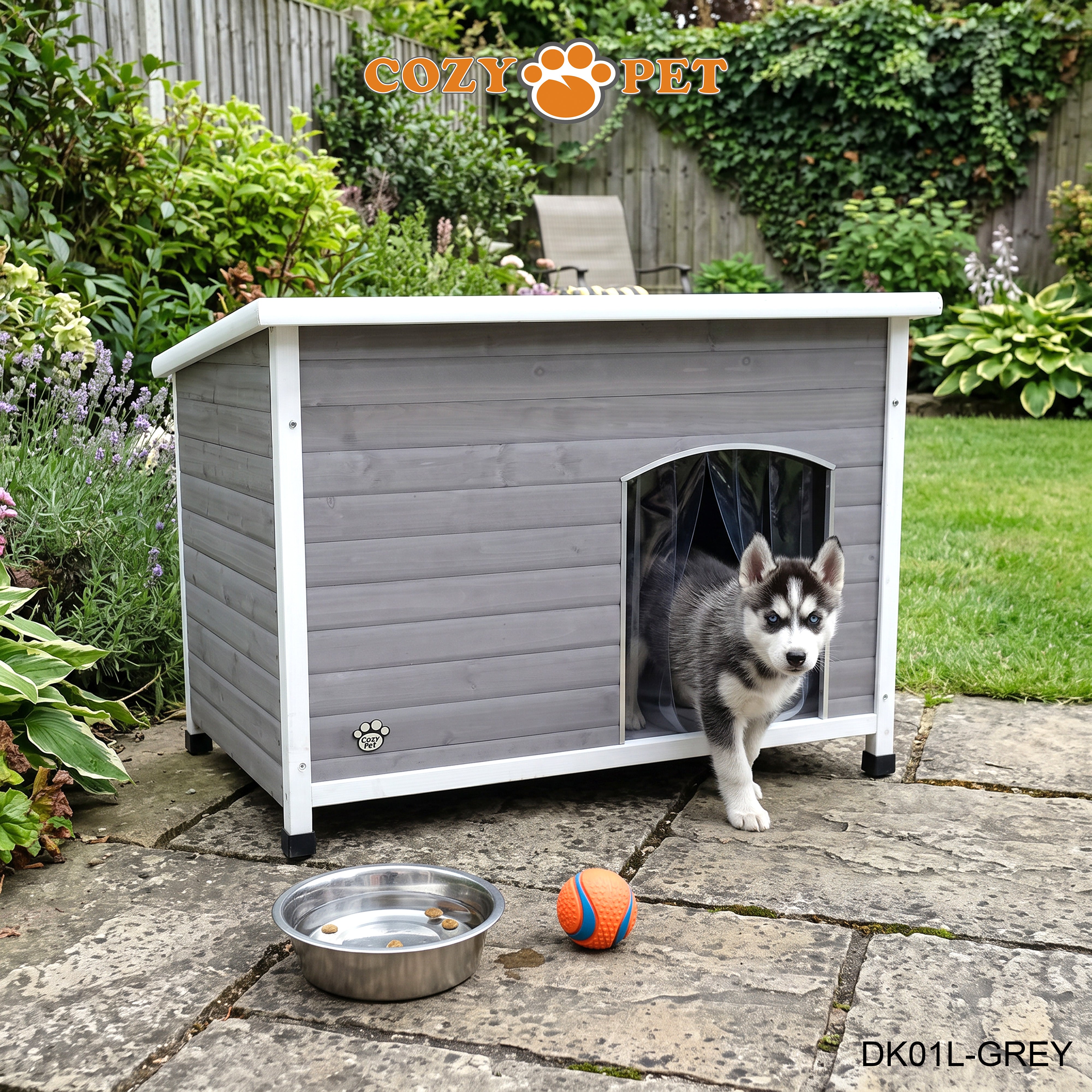 Dog Kennel Grey - Insulated - Cozy Pet - Size: Large - Model DK01L-GREY