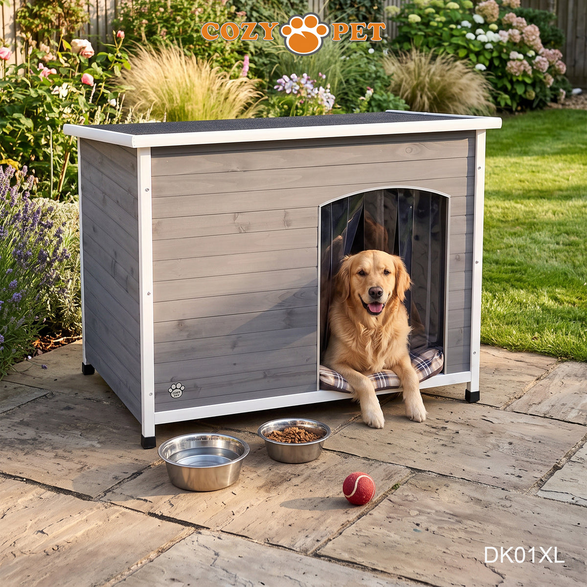 Dog Kennel Grey - Insulated - Cozy Pet - Size: X-Large - Model DK01XL-GREY