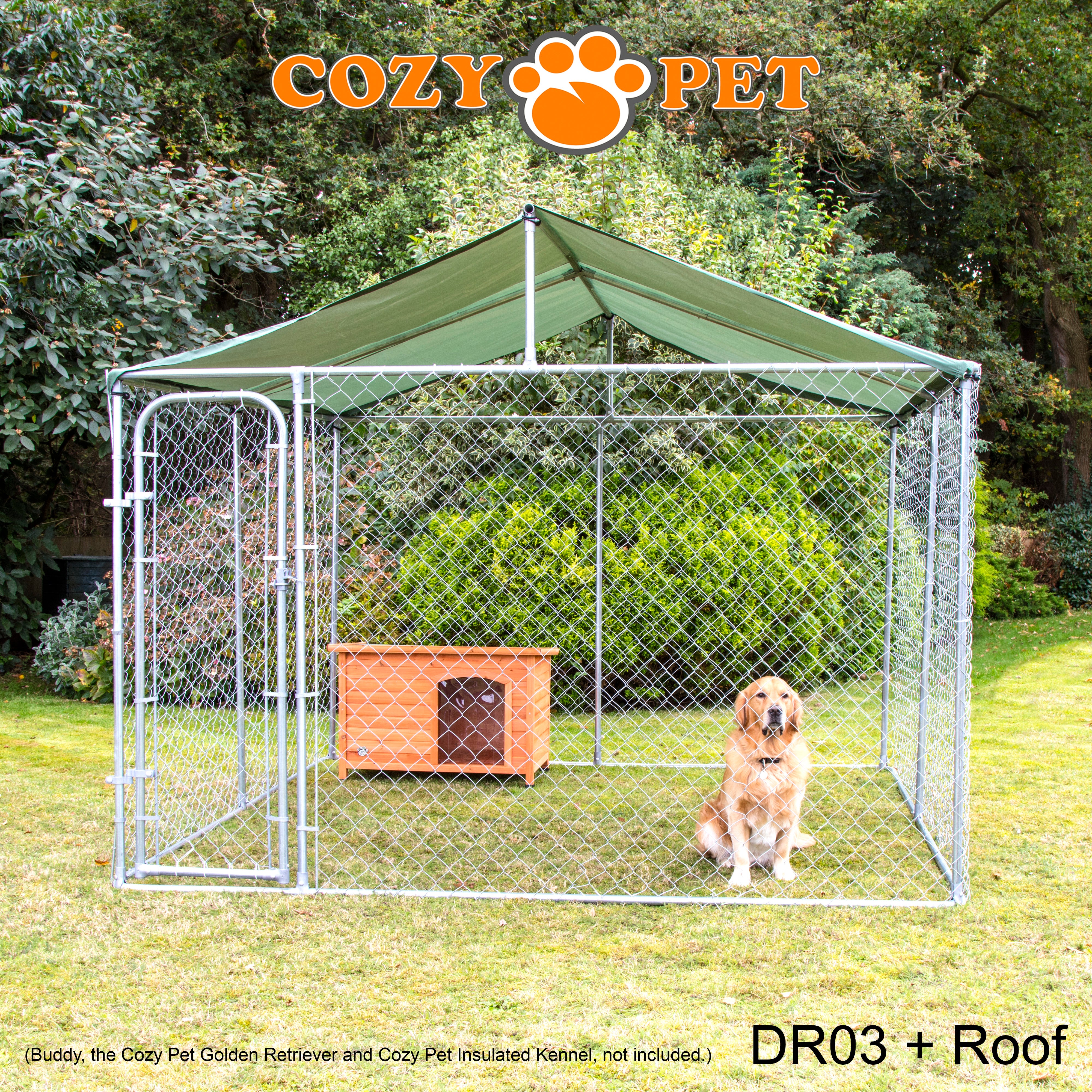 Dog Run with Roof 10ft x 10ft Model DR03 + Roof