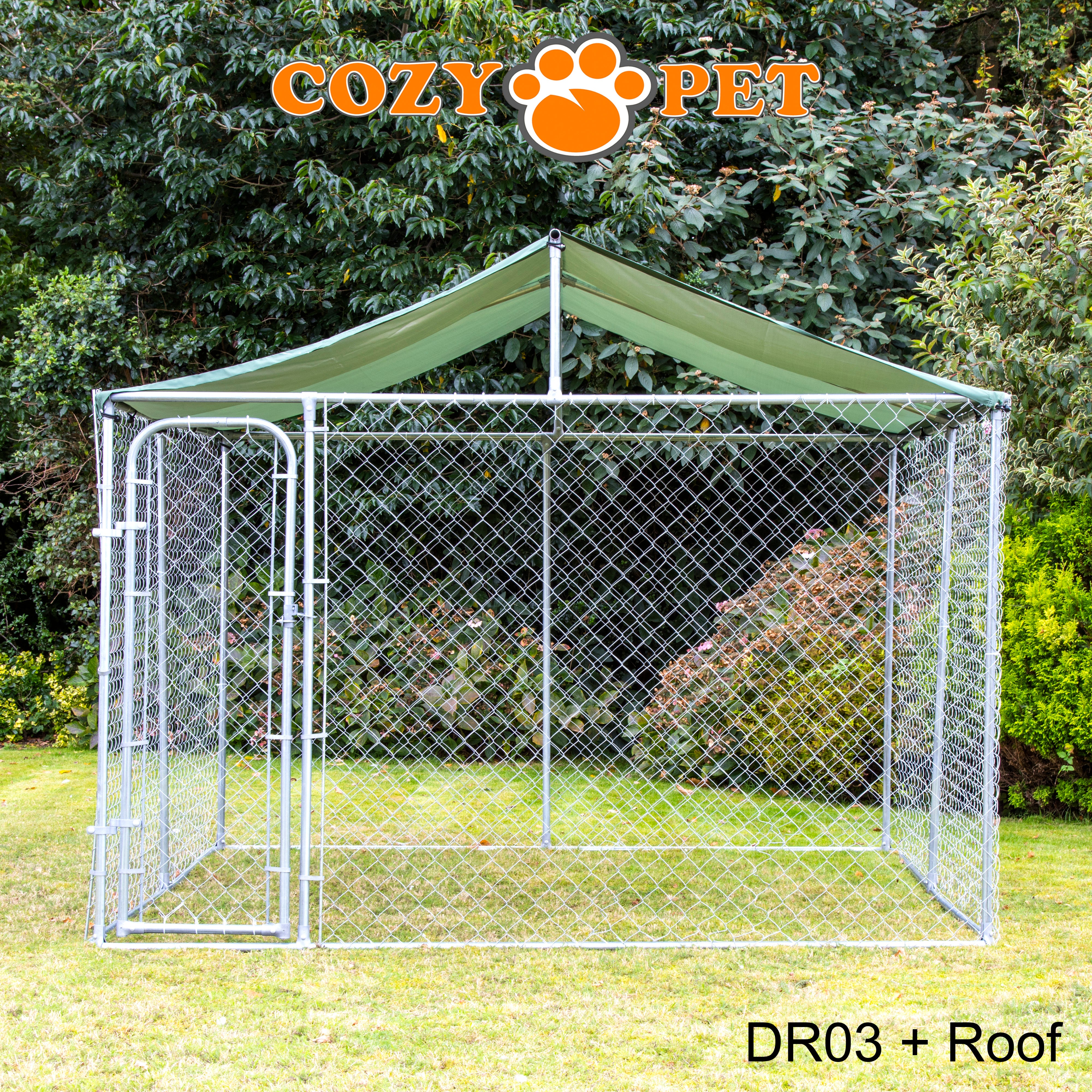 Dog Run with Roof 10ft x 10ft Model DR03 + Roof