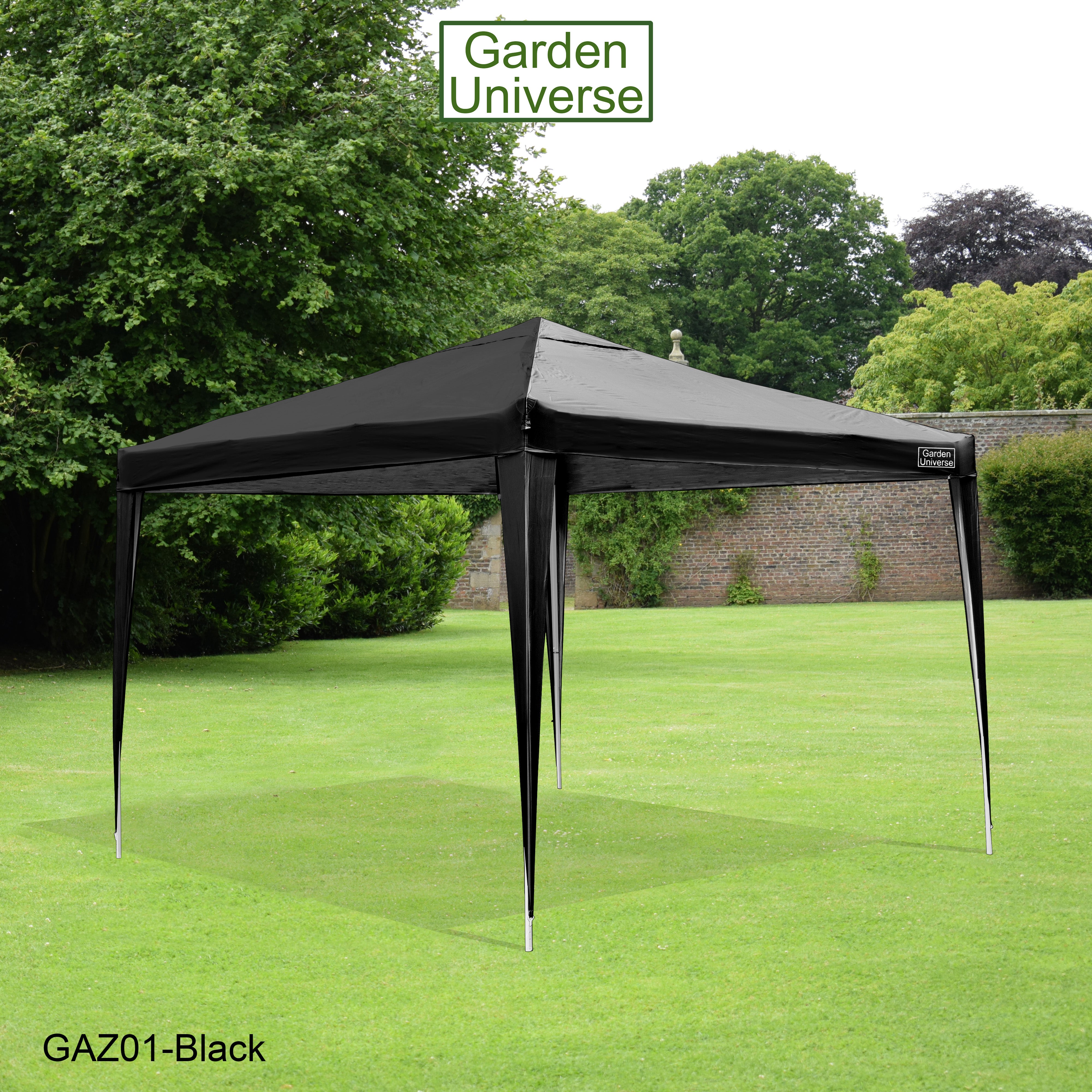 Gazebo 3 x 3m Steel Frame Marquee Canopy Party Tent Black (No Walls) GAZ01-Black