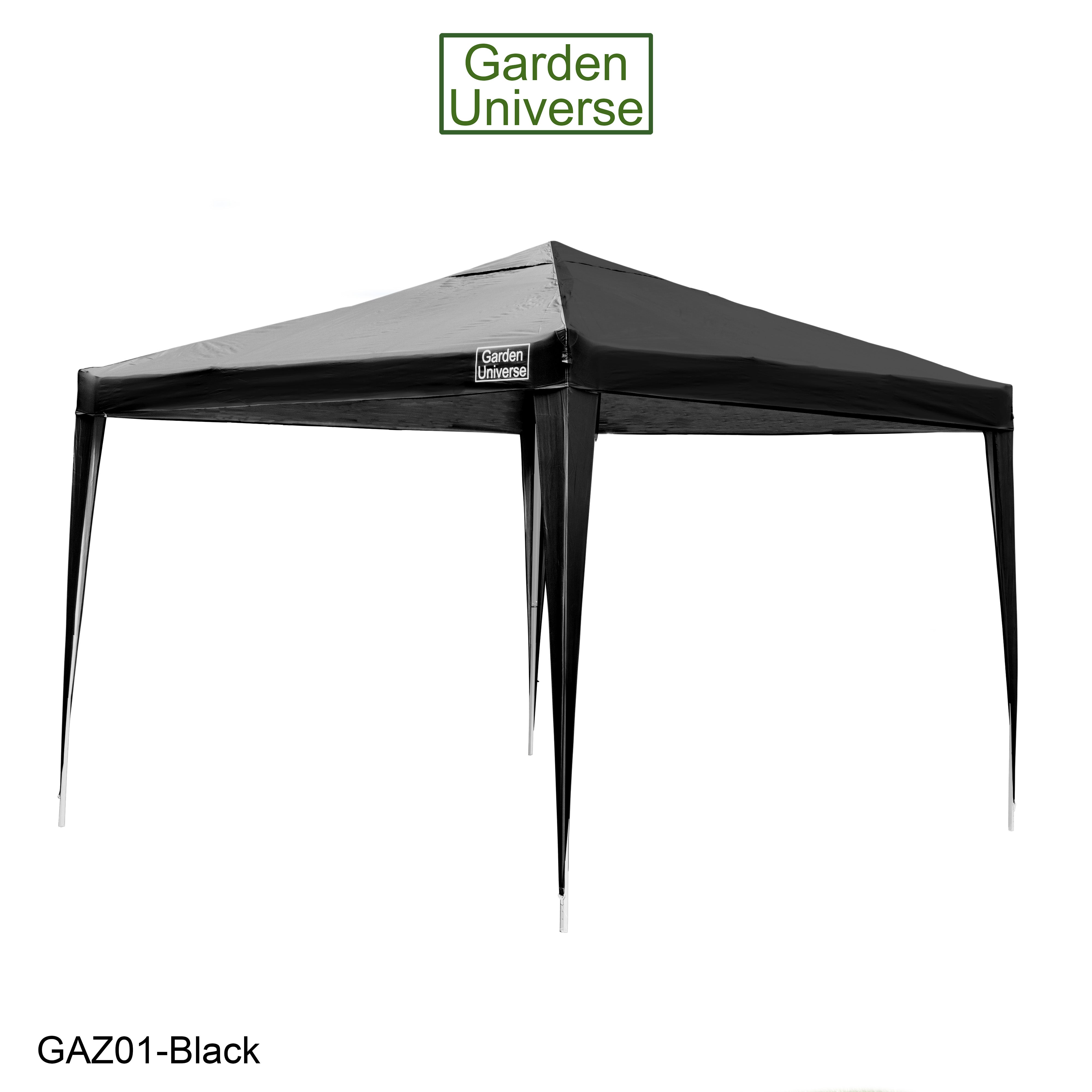Gazebo 3 x 3m Steel Frame Marquee Canopy Party Tent Black (No Walls) GAZ01-Black