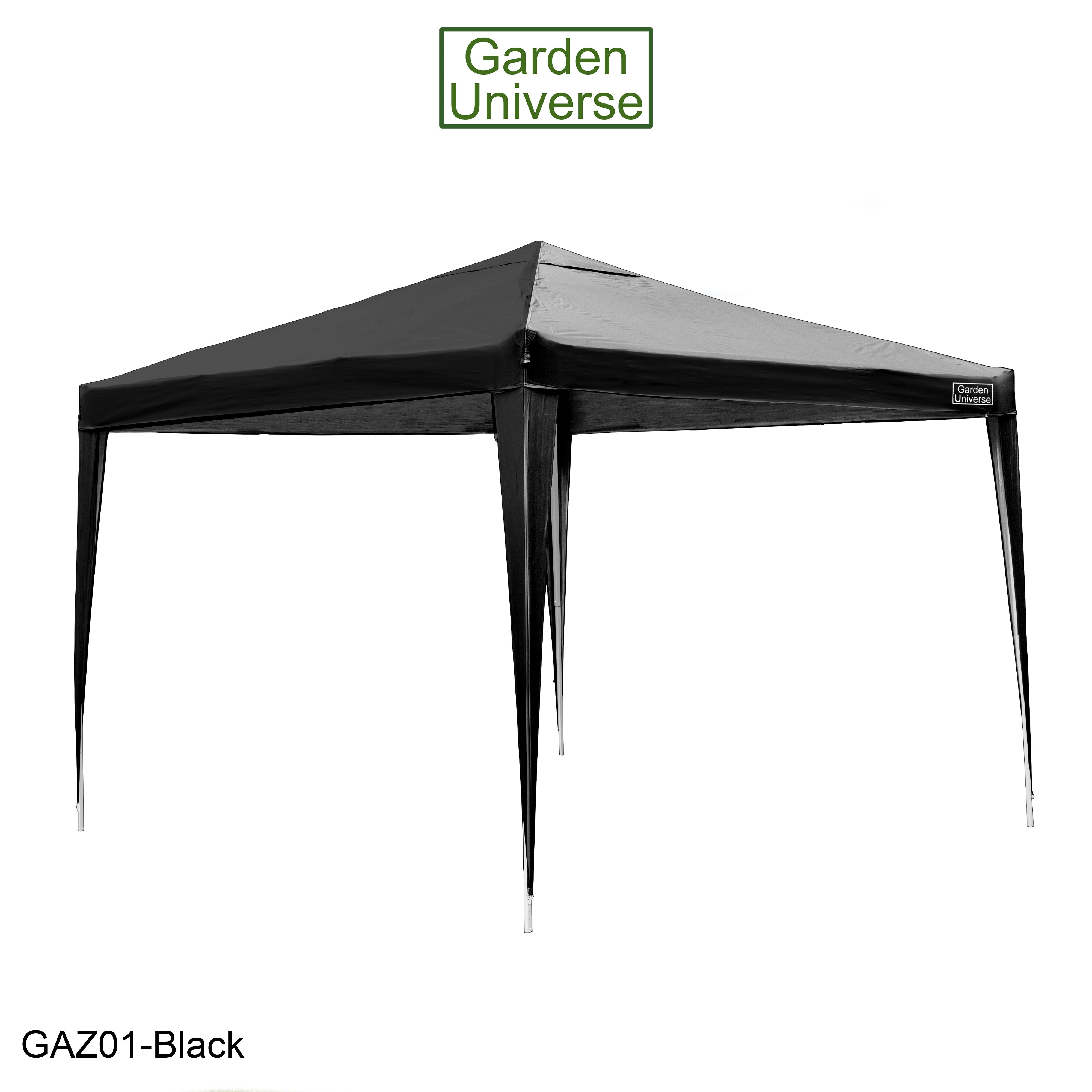 Gazebo 3 x 3m Steel Frame Marquee Canopy Party Tent Black (No Walls) GAZ01-Black