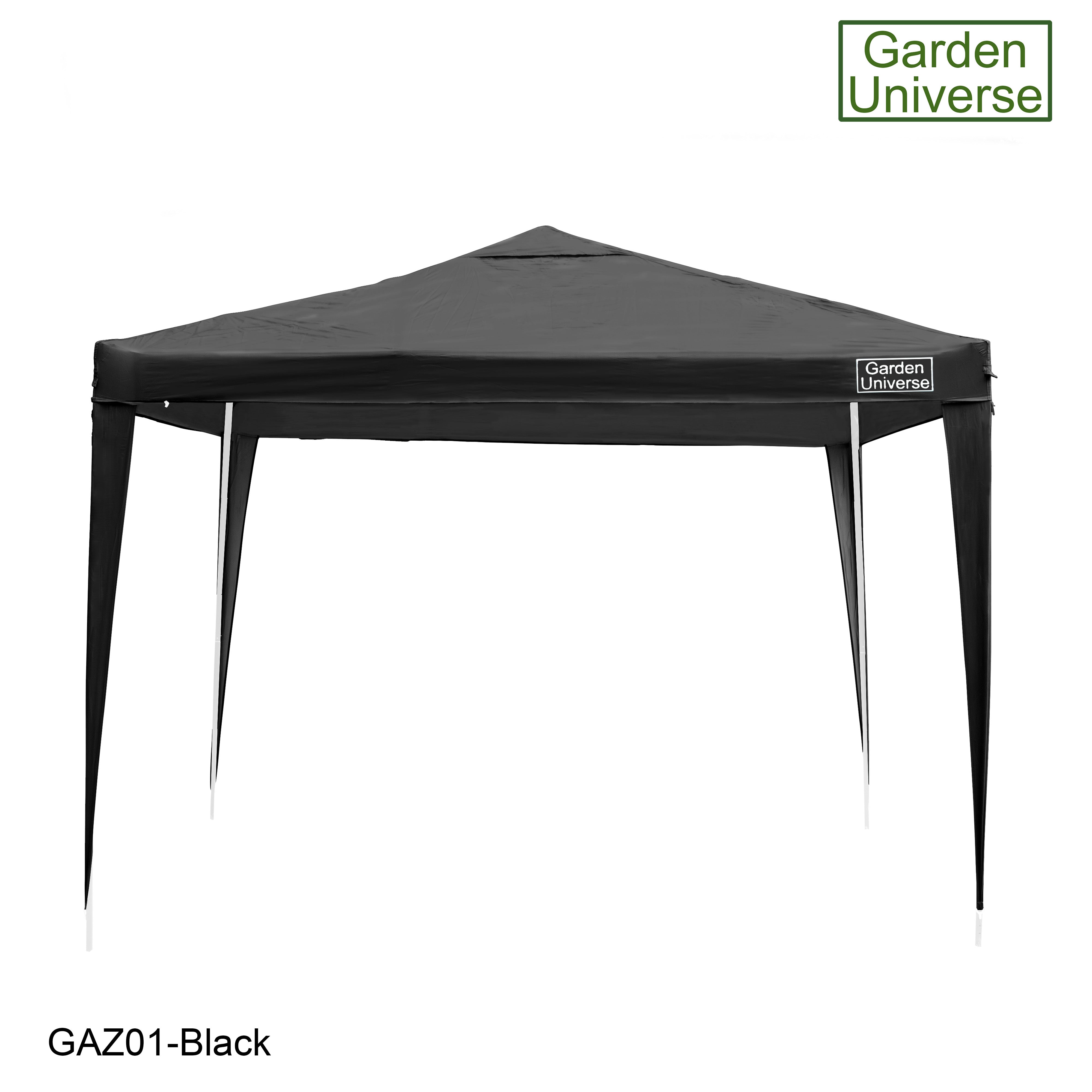 Gazebo 3 x 3m Steel Frame Marquee Canopy Party Tent Black (No Walls) GAZ01-Black