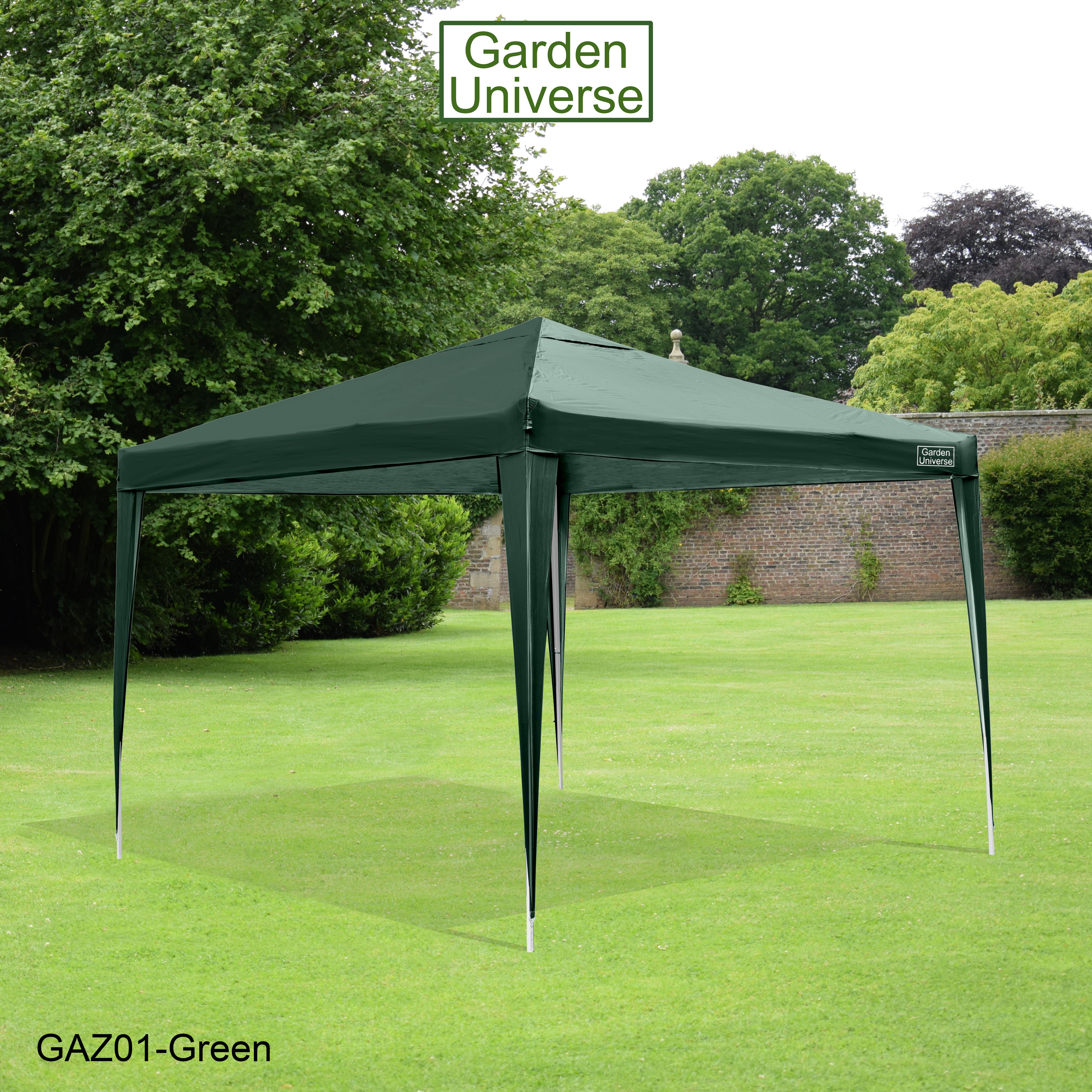 Gazebo 3 x 3m Steel Frame Marquee Canopy Party Tent Black (No Walls) GAZ01-Green