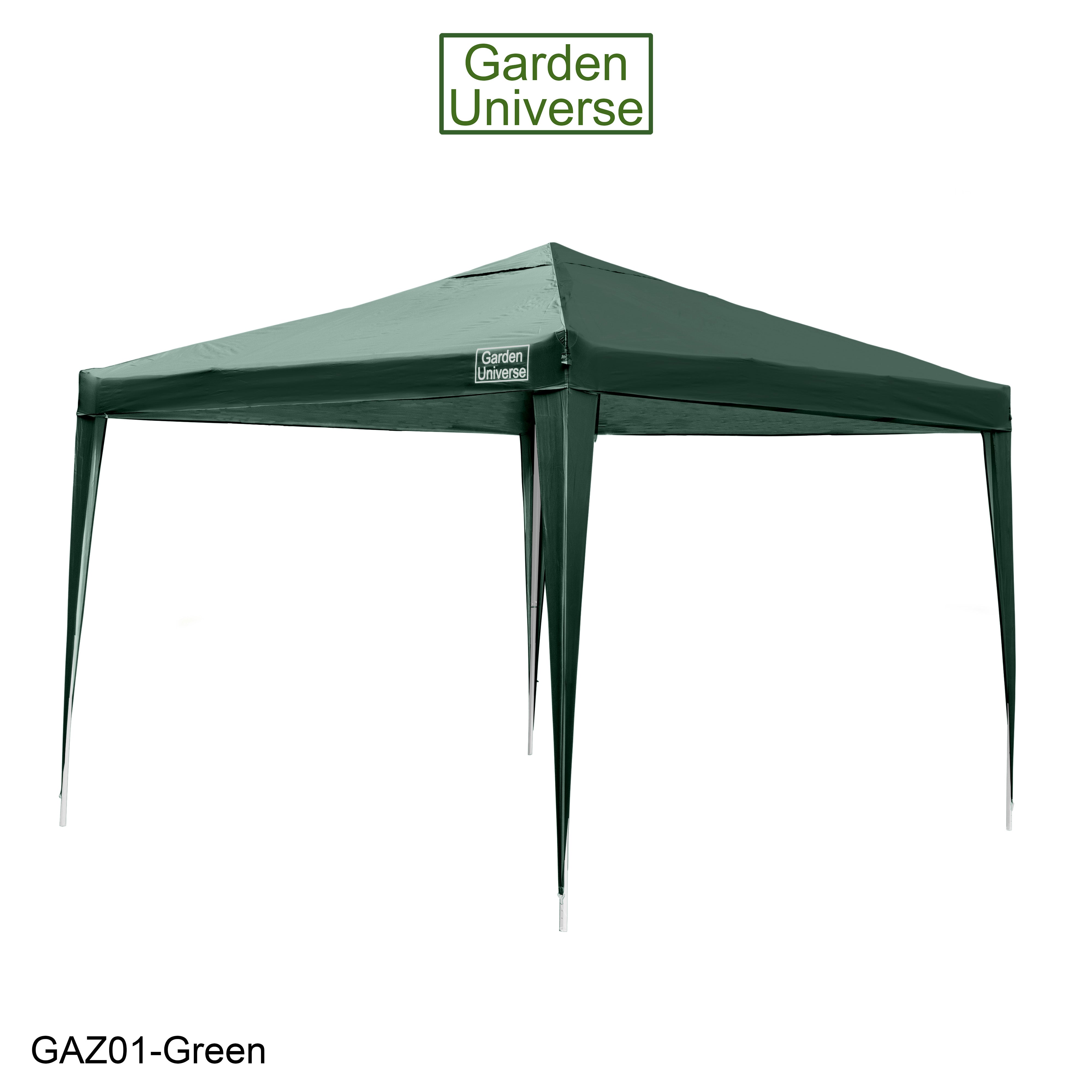 Gazebo 3 x 3m Steel Frame Marquee Canopy Party Tent Black (No Walls) GAZ01-Green