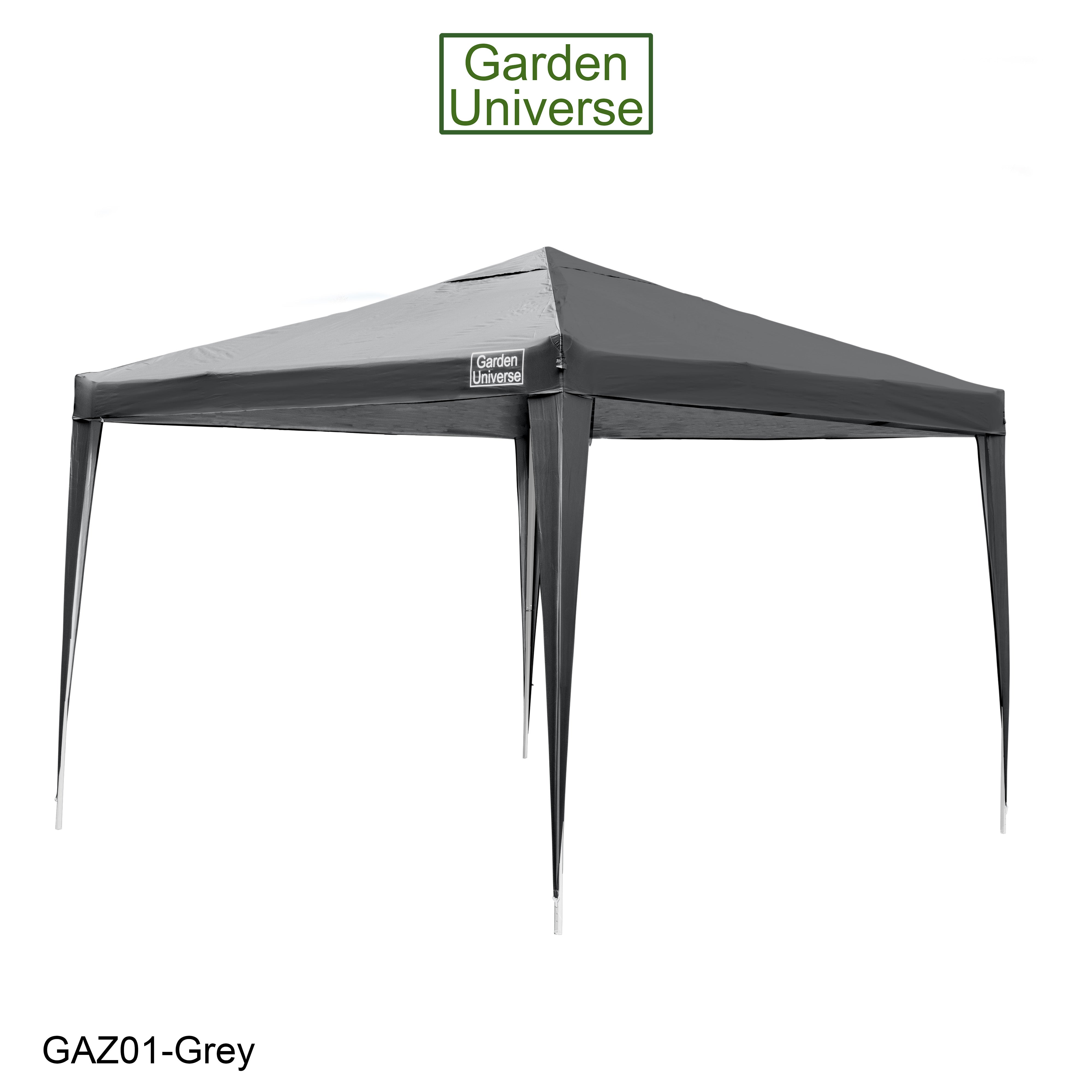Gazebo 3 x 3m Steel Frame Marquee Canopy Party Tent Black (No Walls) GAZ01-Grey