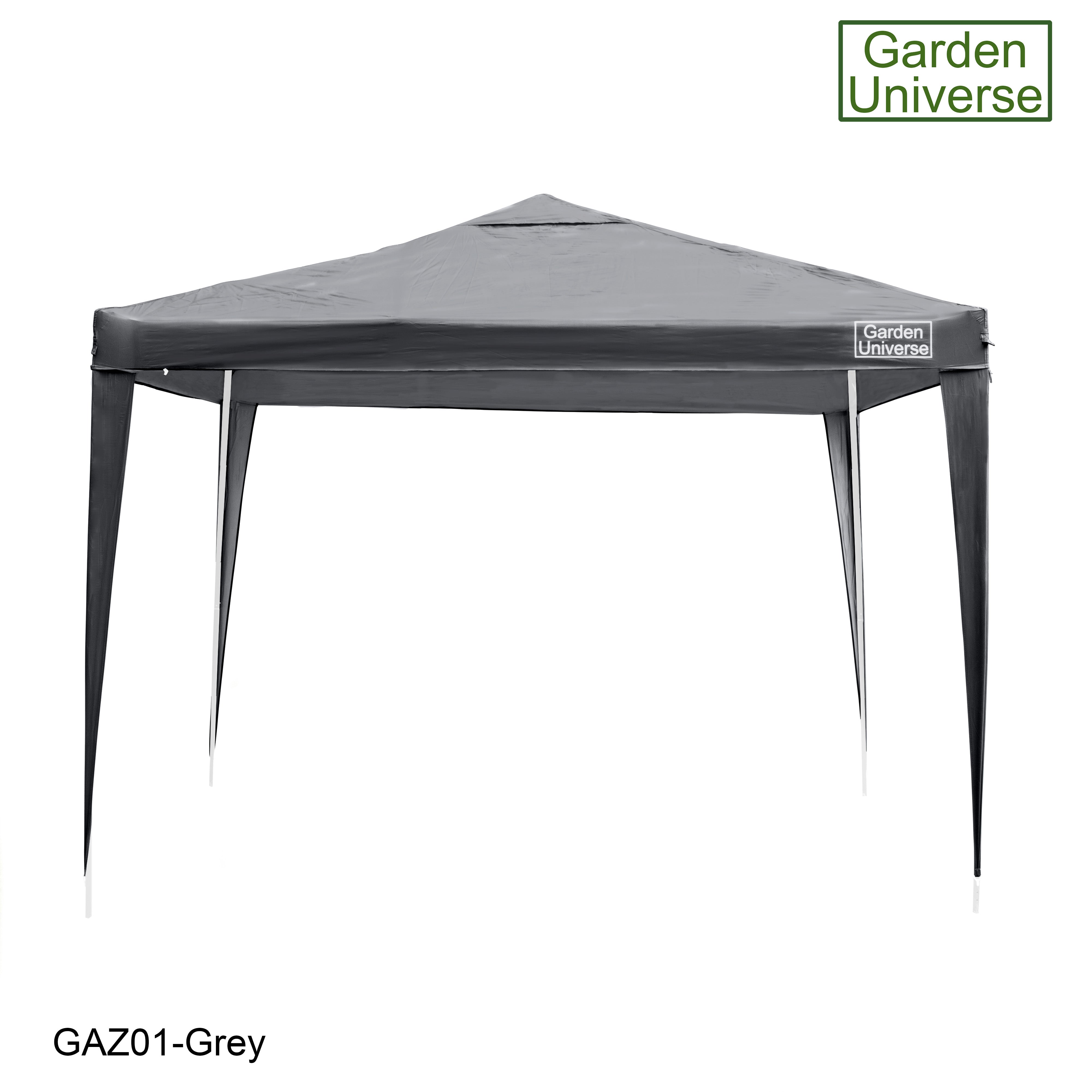 Gazebo 3 x 3m Steel Frame Marquee Canopy Party Tent Black (No Walls) GAZ01-Grey