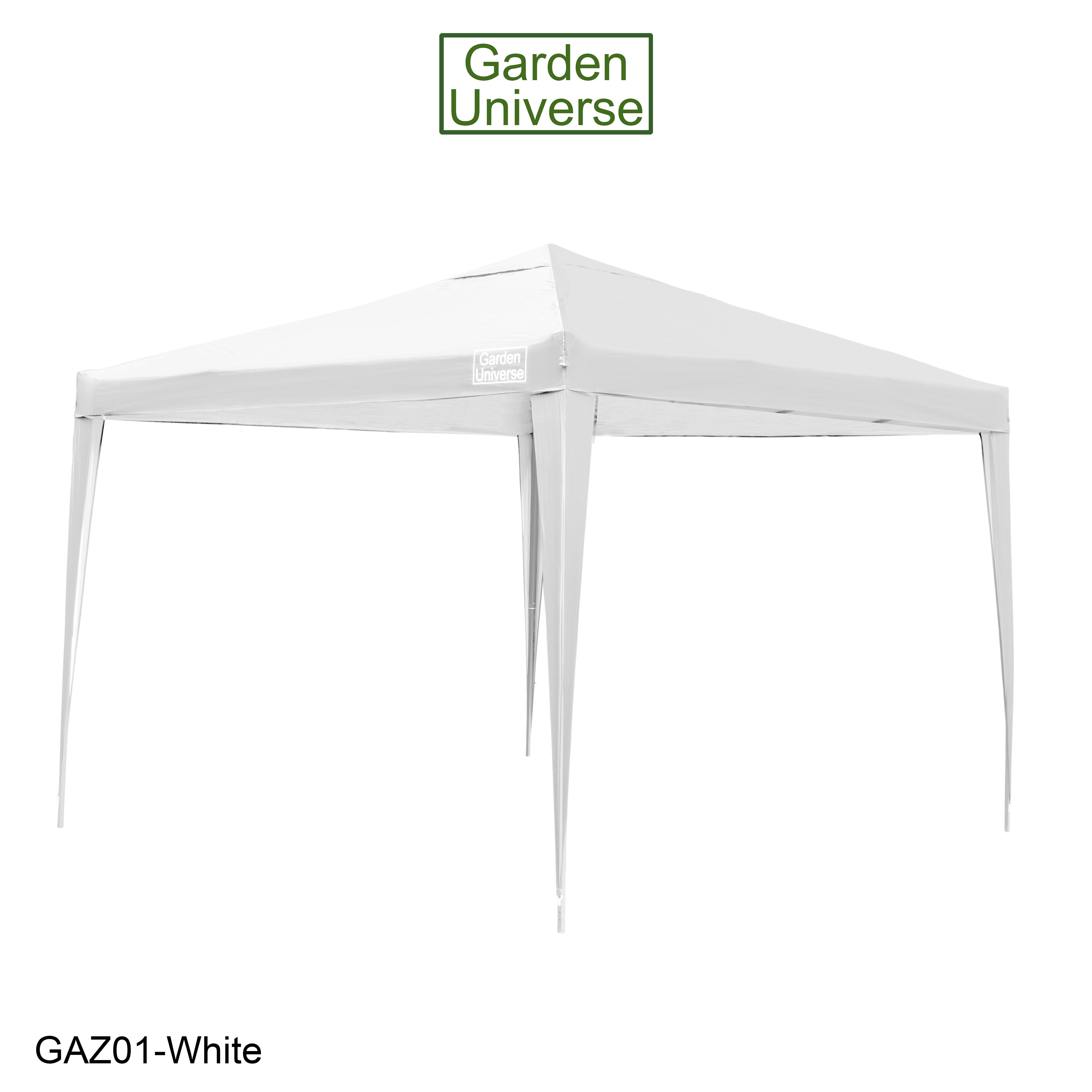 Gazebo 3 x 3m Steel Frame Marquee Canopy Party Tent Black (No Walls) GAZ01-White