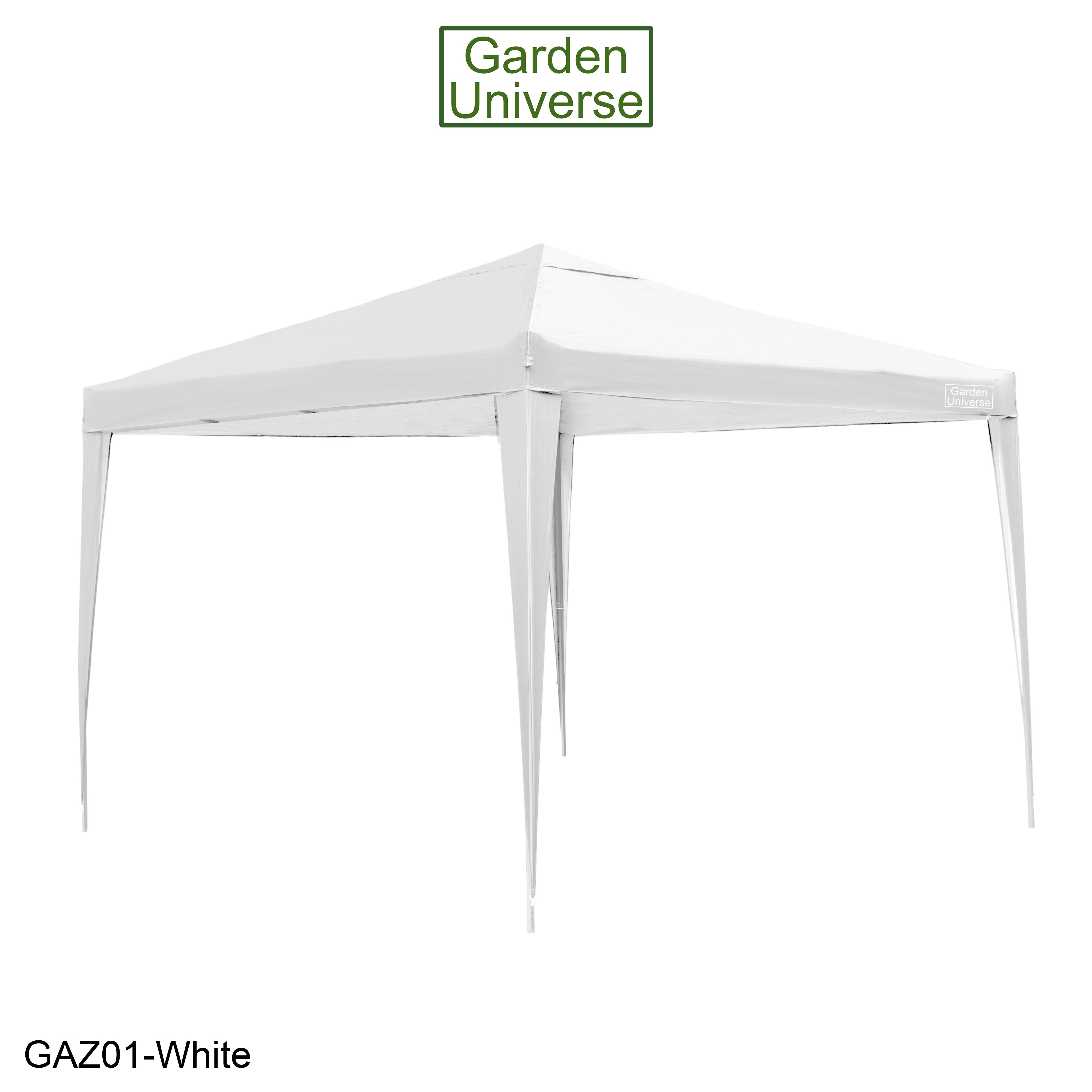 Gazebo 3 x 3m Steel Frame Marquee Canopy Party Tent Black (No Walls) GAZ01-White