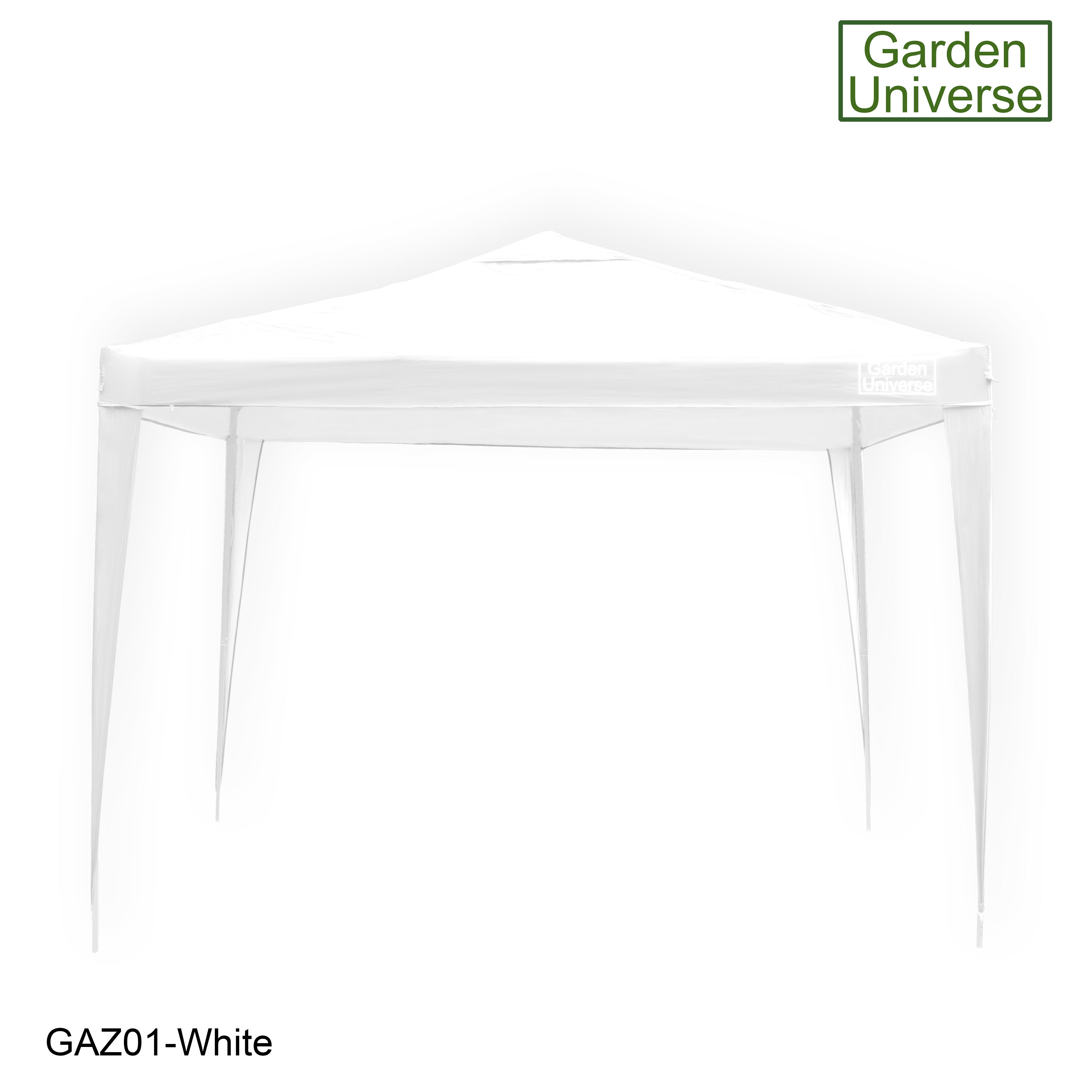 Gazebo 3 x 3m Steel Frame Marquee Canopy Party Tent Black (No Walls) GAZ01-White