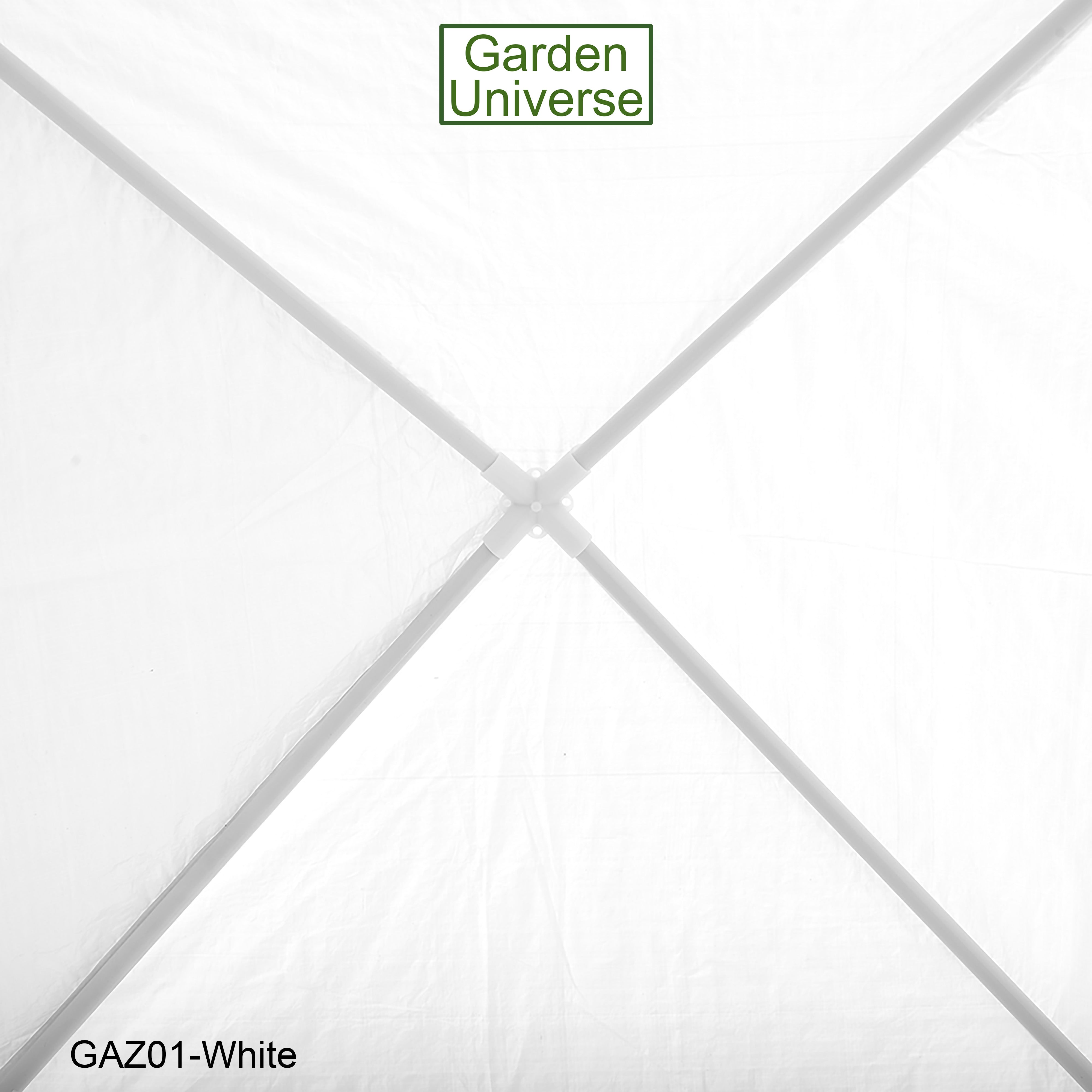 Gazebo 3 x 3m Steel Frame Marquee Canopy Party Tent Black (No Walls) GAZ01-White