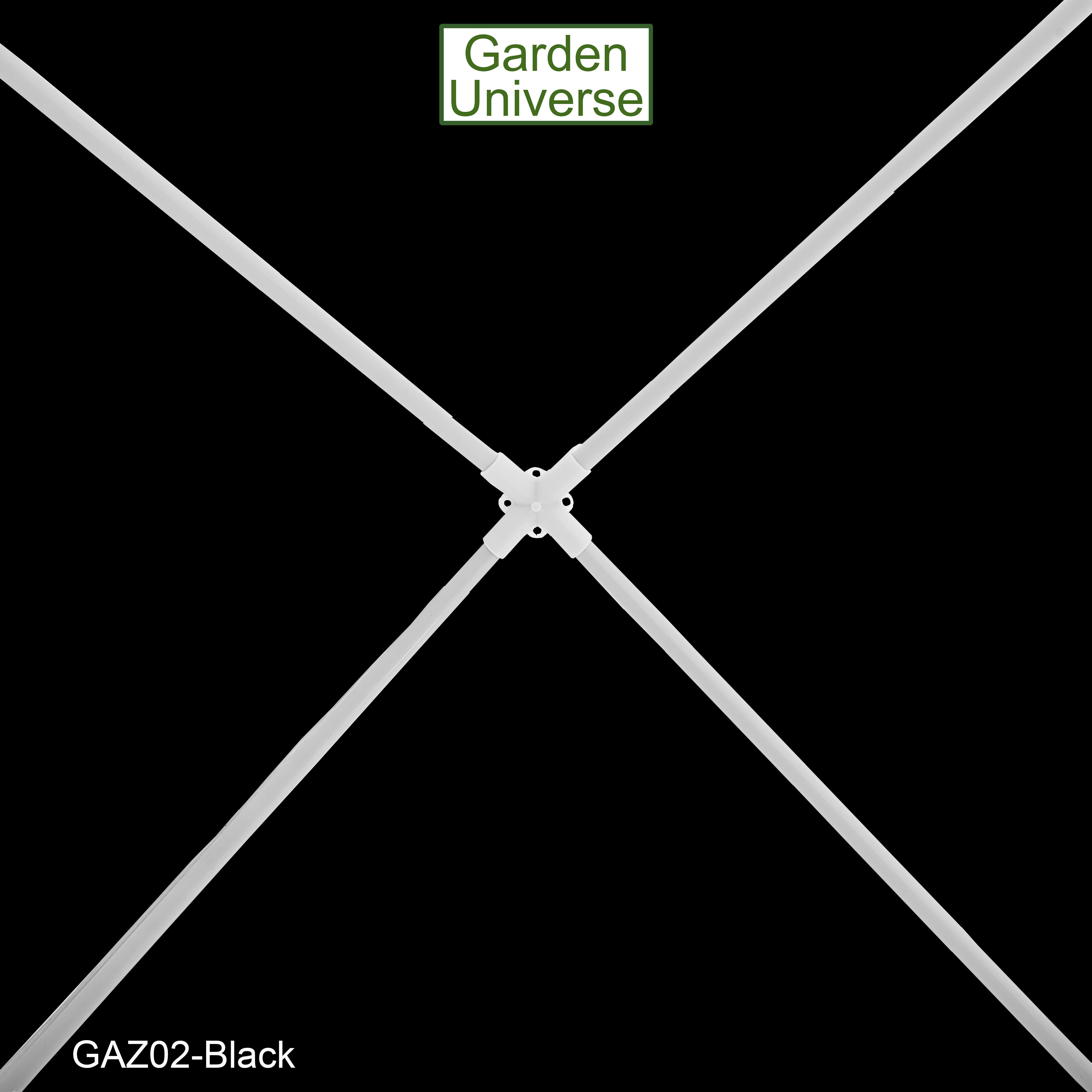 Gazebo 3 x 3m with Four Walls Steel Frame Black GAZ02-Black