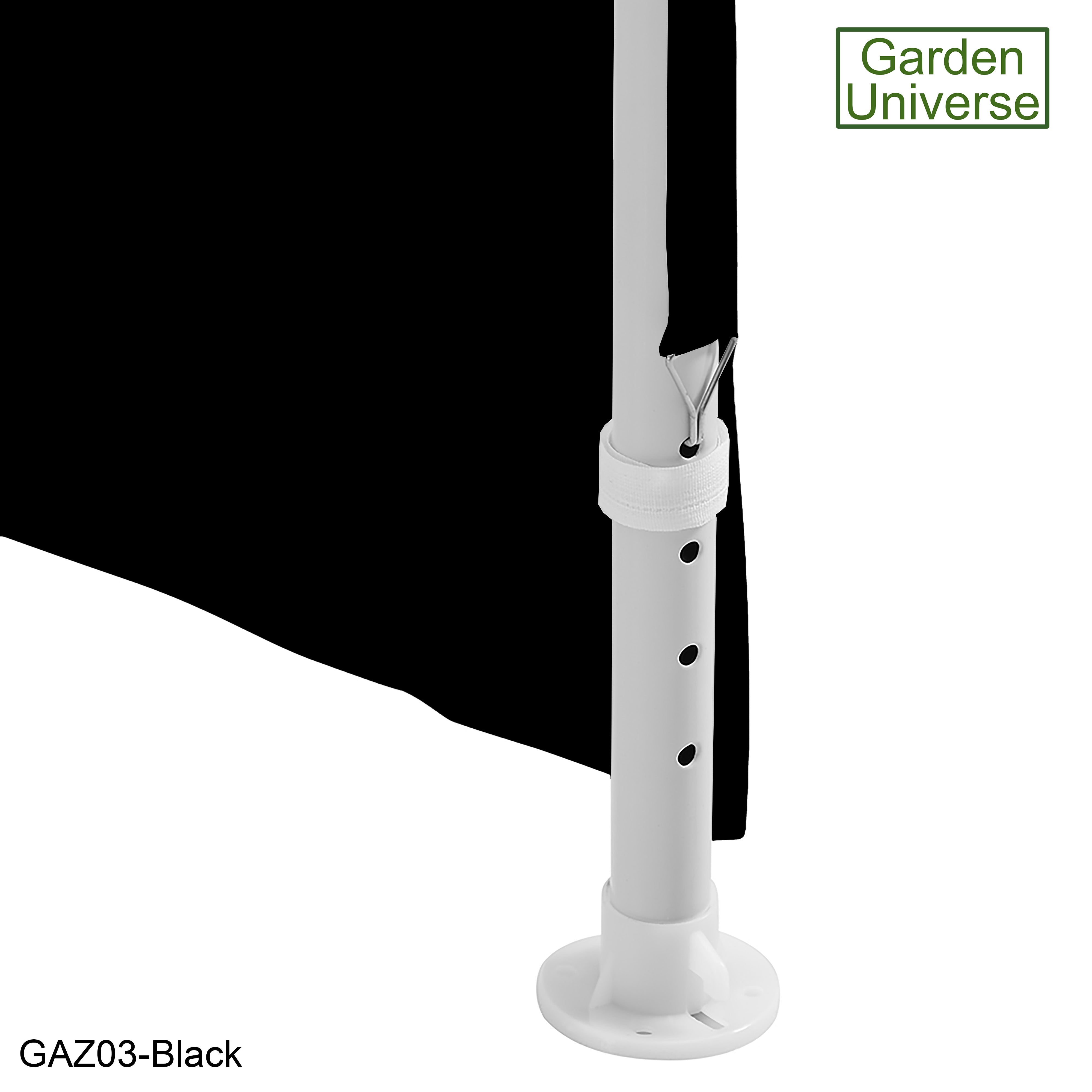 Gazebo 3m x 4m with Four Side Walls Steel Frame in Black - GAZ03-Black