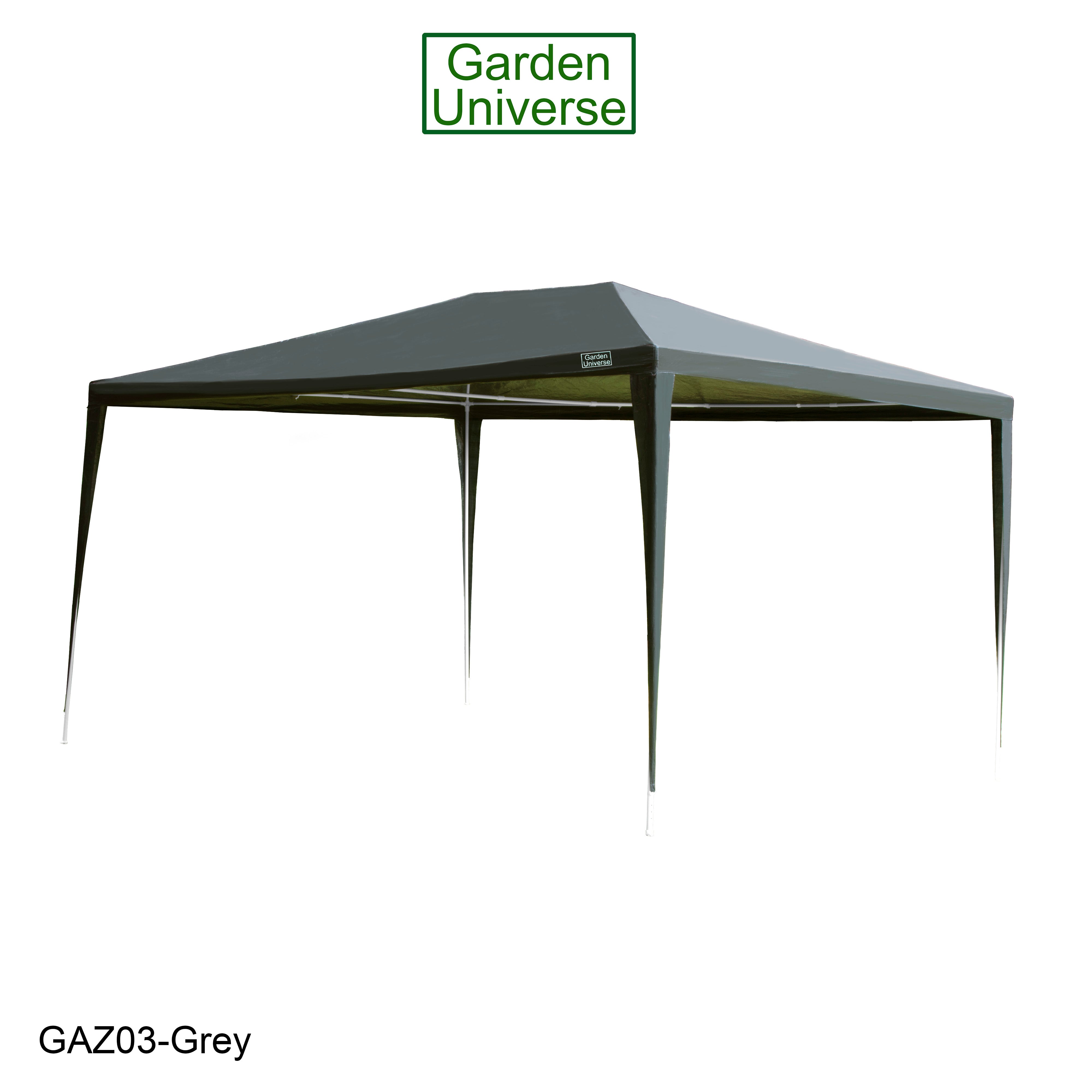 Gazebo 3m x 4m with Four Side Walls Steel Frame in Grey - GAZ03-Grey
