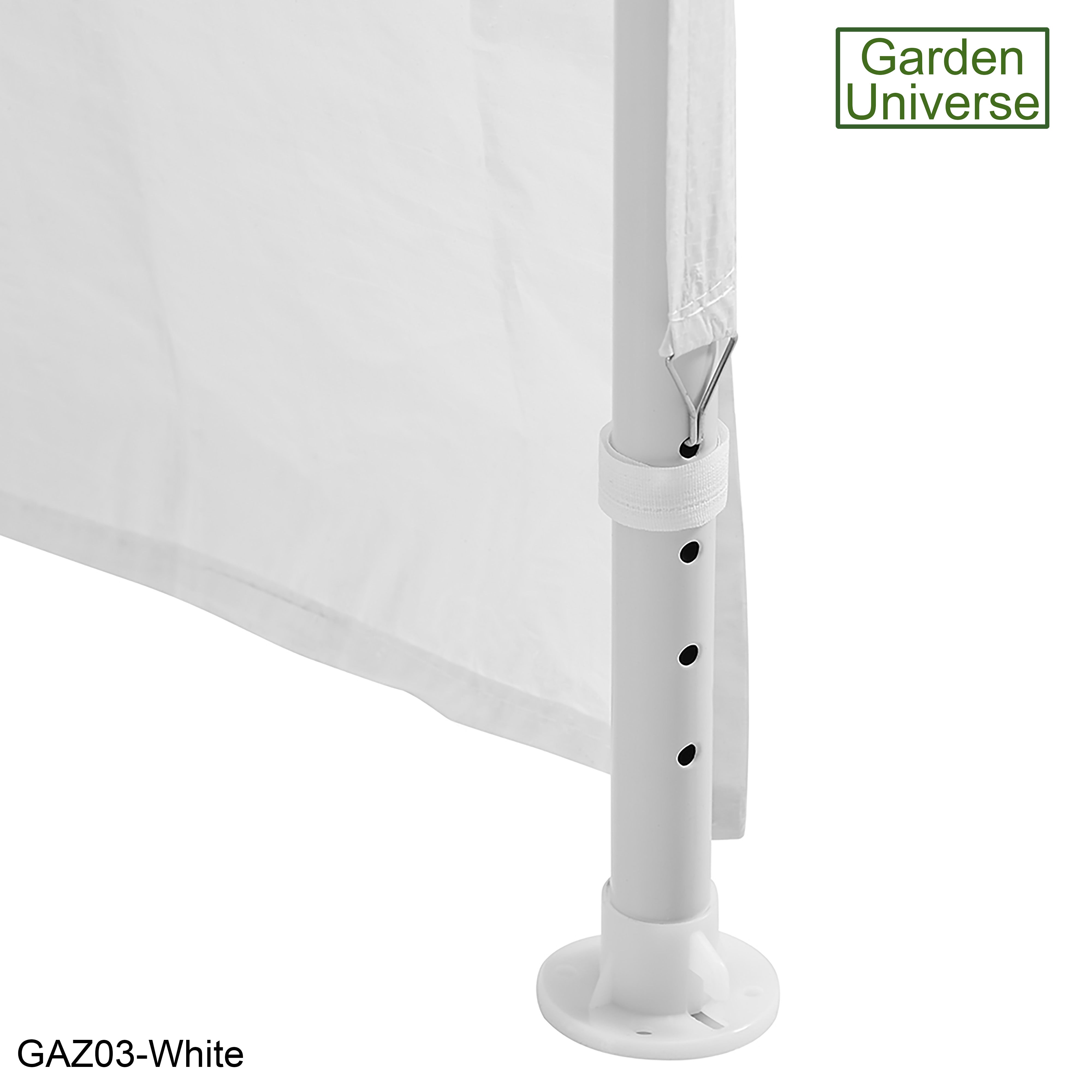 Gazebo 3m x 4m with Four Side Walls Steel Frame in White - GAZ03-White