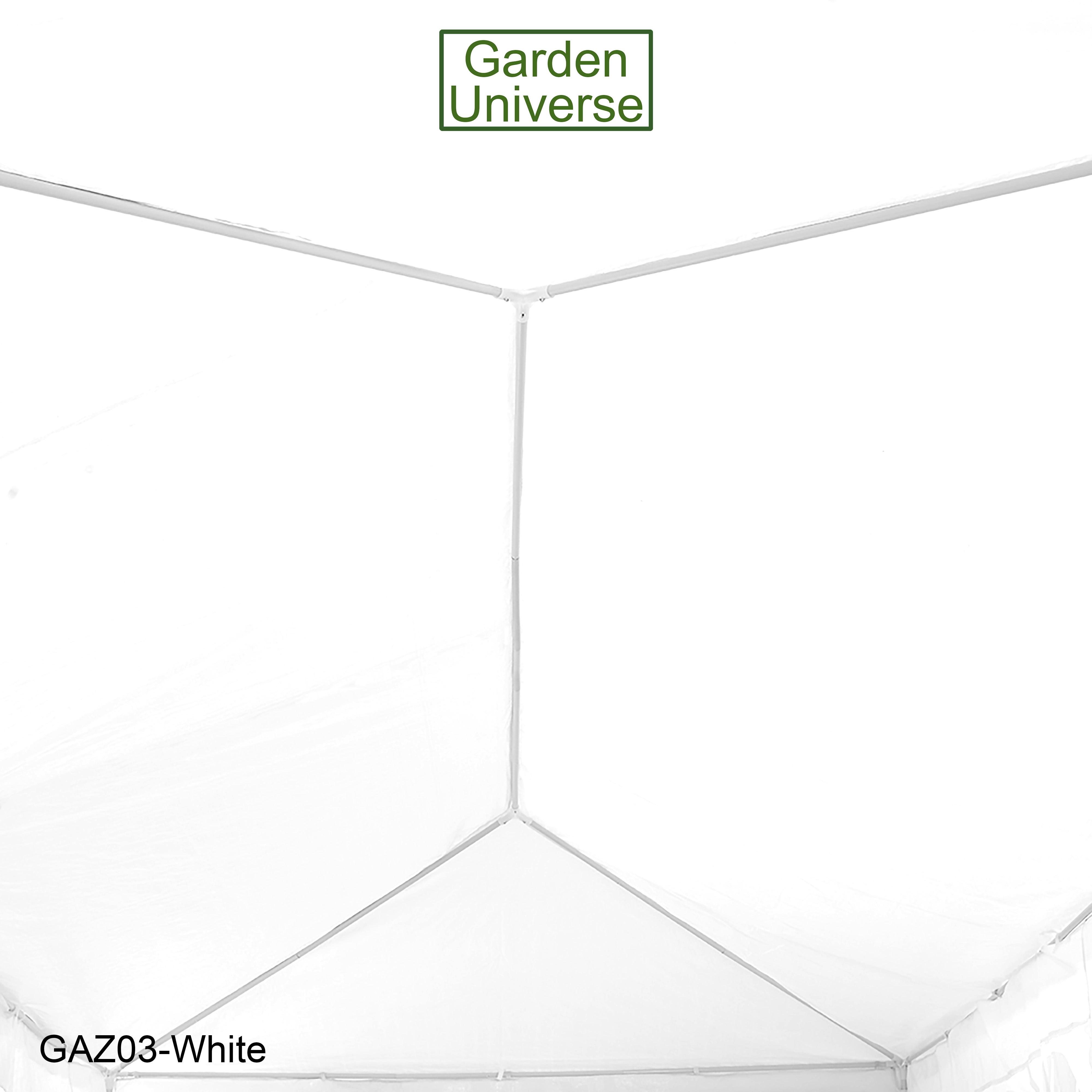 Gazebo 3m x 4m with Four Side Walls Steel Frame in White - GAZ03-White
