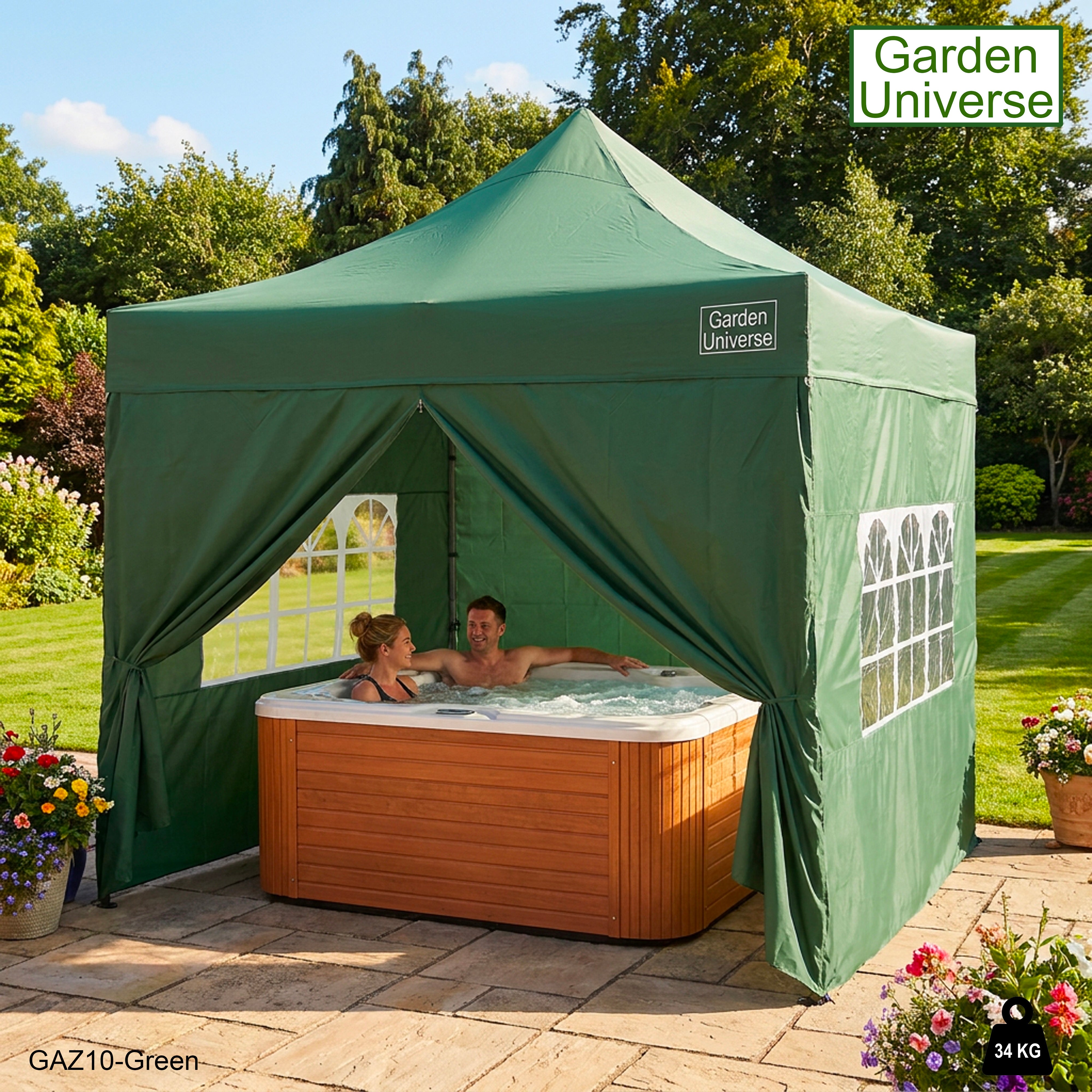 Gazebo 3m x 3m Commercial Grade Pop Up in Green with Heavy Duty Frame And Cover GAZ10-Green