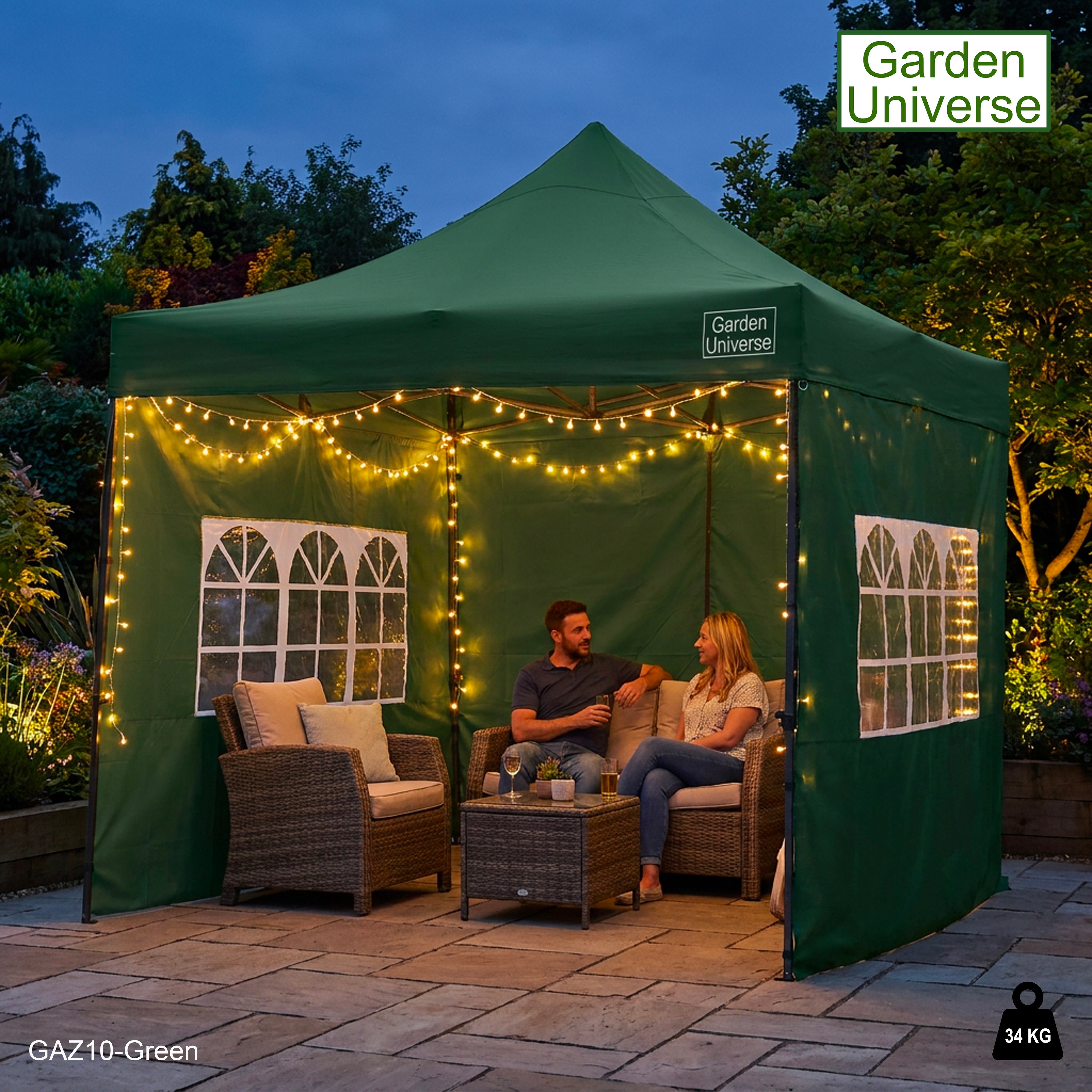 Gazebo 3m x 3m Commercial Grade Pop Up in Green with Heavy Duty Frame And Cover GAZ10-Green