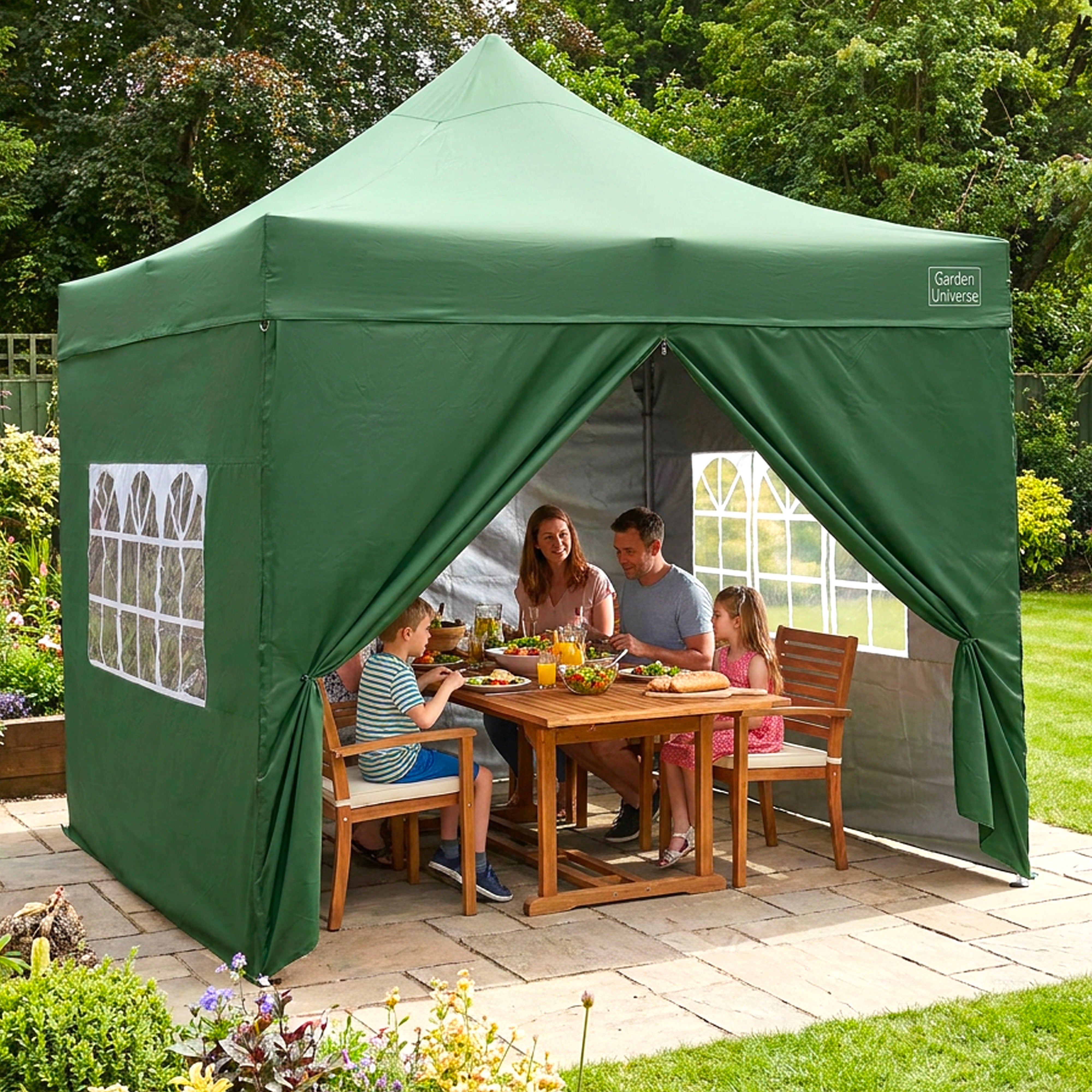 Gazebo 3m x 3m Commercial Grade Pop Up in Green with Heavy Duty Frame And Cover GAZ10-Green