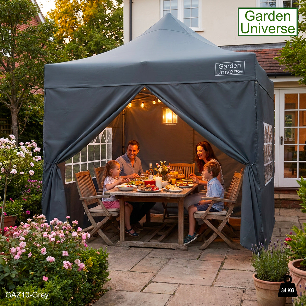 Gazebo 3m x 3m Commercial Grade Pop Up in Grey with Heavy Duty Frame And Cover GAZ10-Grey