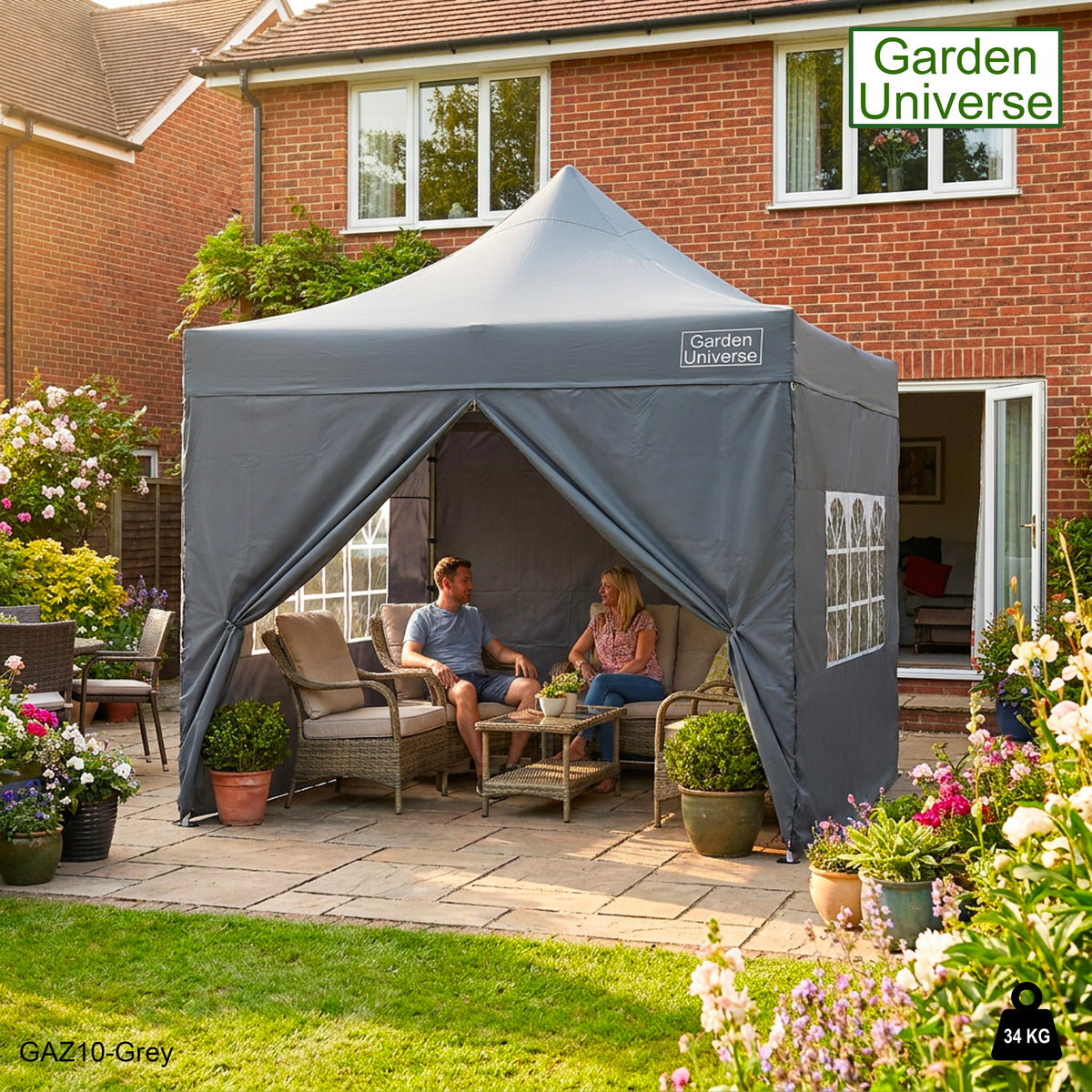 Gazebo 3m x 3m Commercial Grade Pop Up in Grey with Heavy Duty Frame And Cover GAZ10-Grey