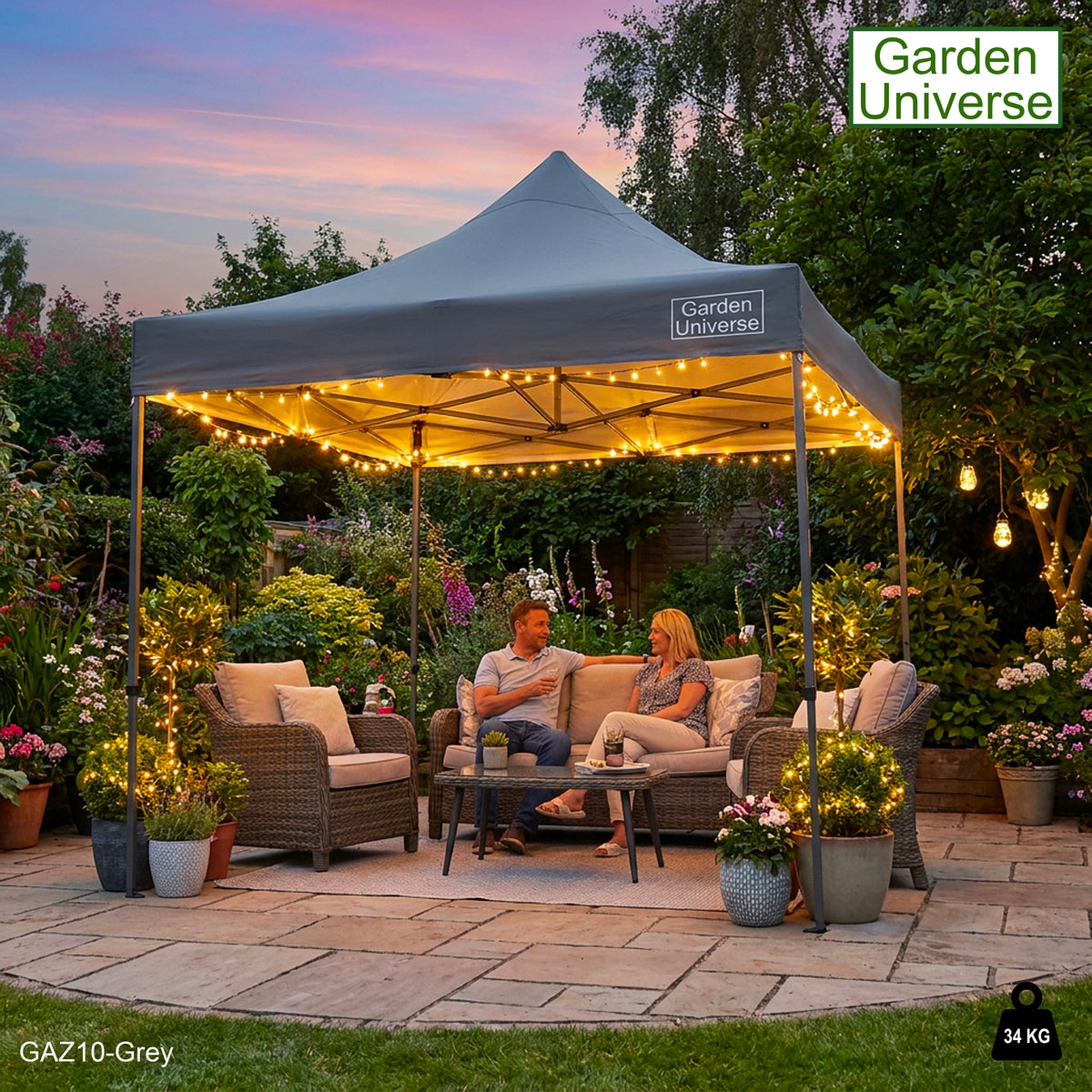 Gazebo 3m x 3m Commercial Grade Pop Up in Grey with Heavy Duty Frame And Cover GAZ10-Grey