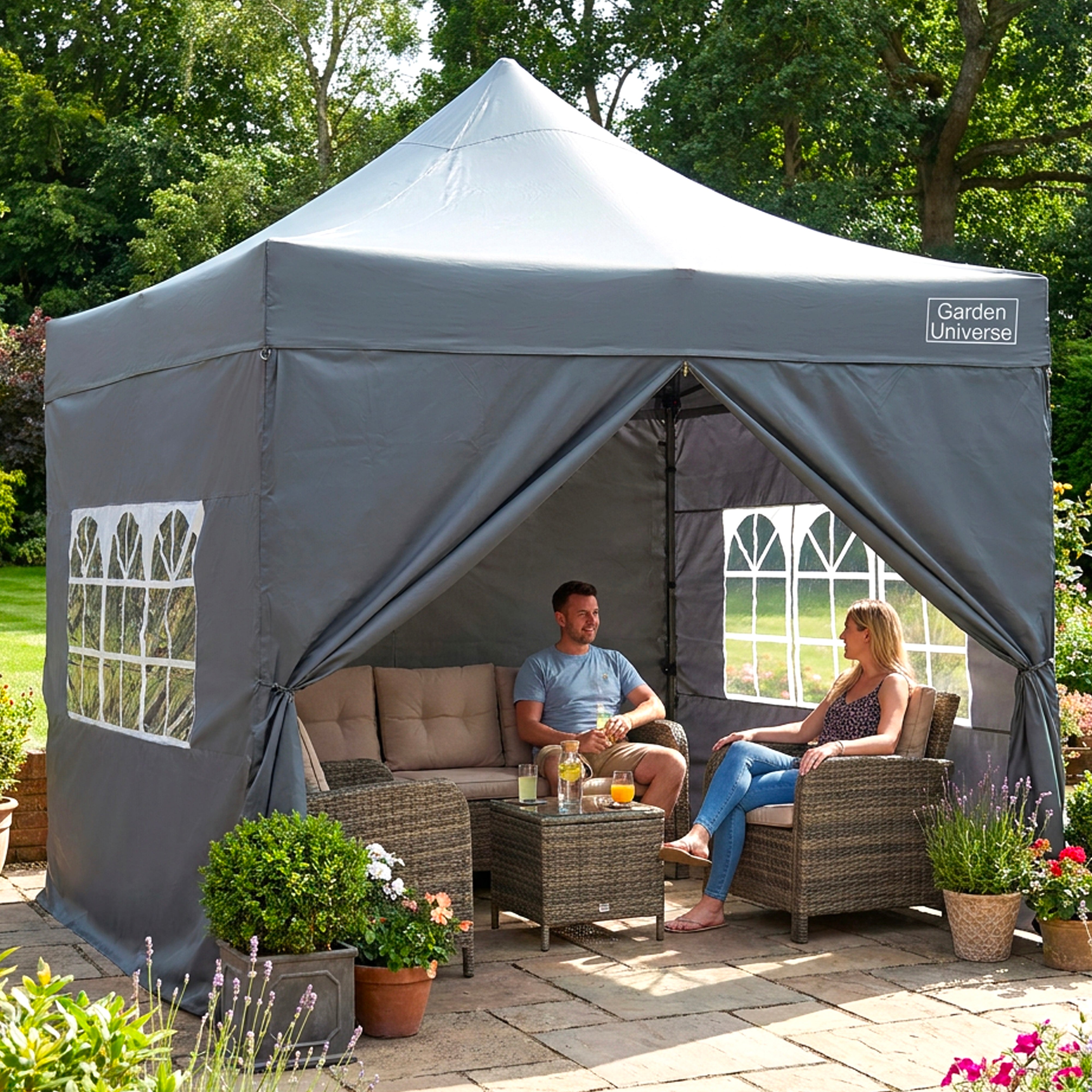 Gazebo 3m x 3m Commercial Grade Pop Up in Grey with Heavy Duty Frame And Cover GAZ10-Grey