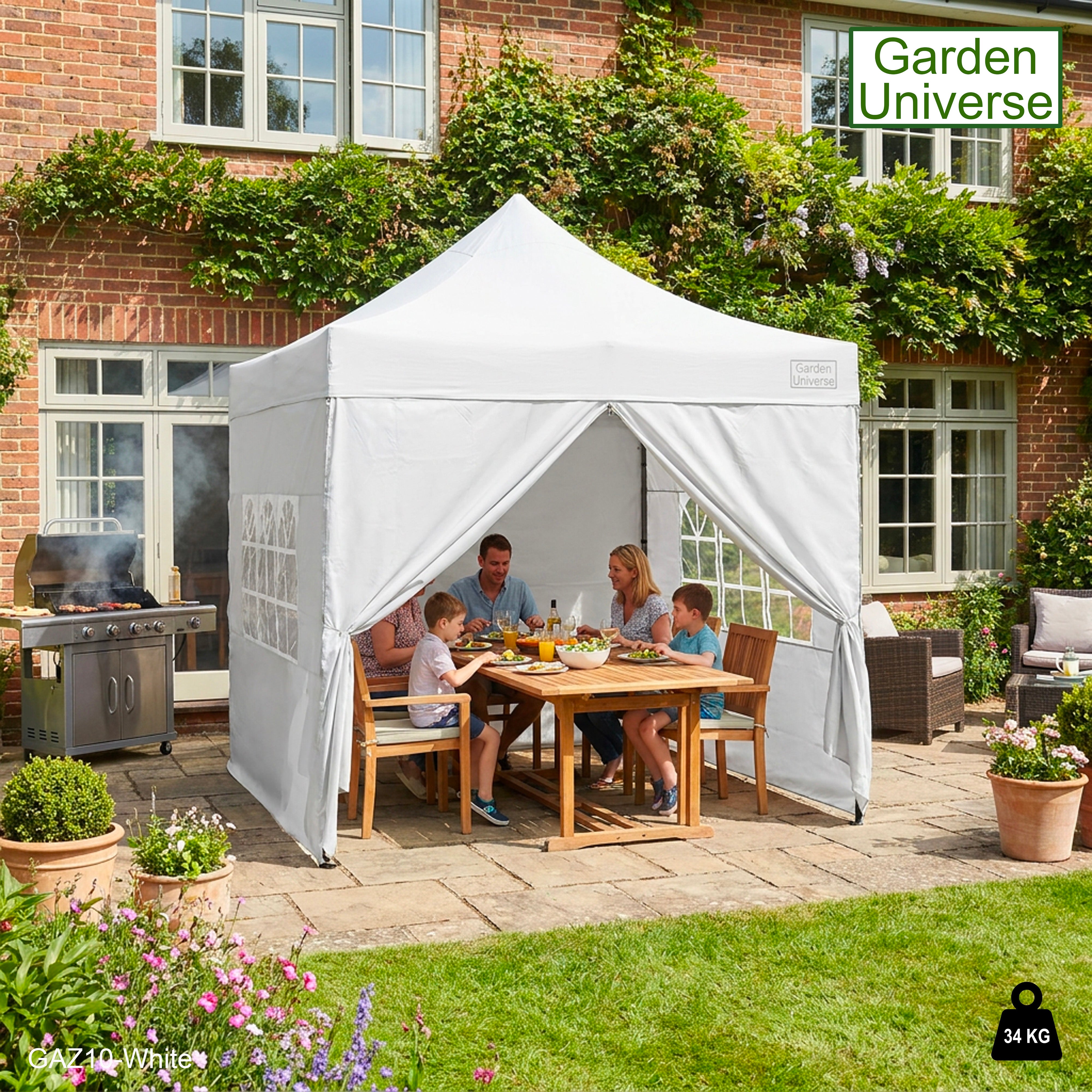Gazebo 3m x 3m Commercial Grade Pop Up in White with Heavy Duty Frame And Cover GAZ10-White