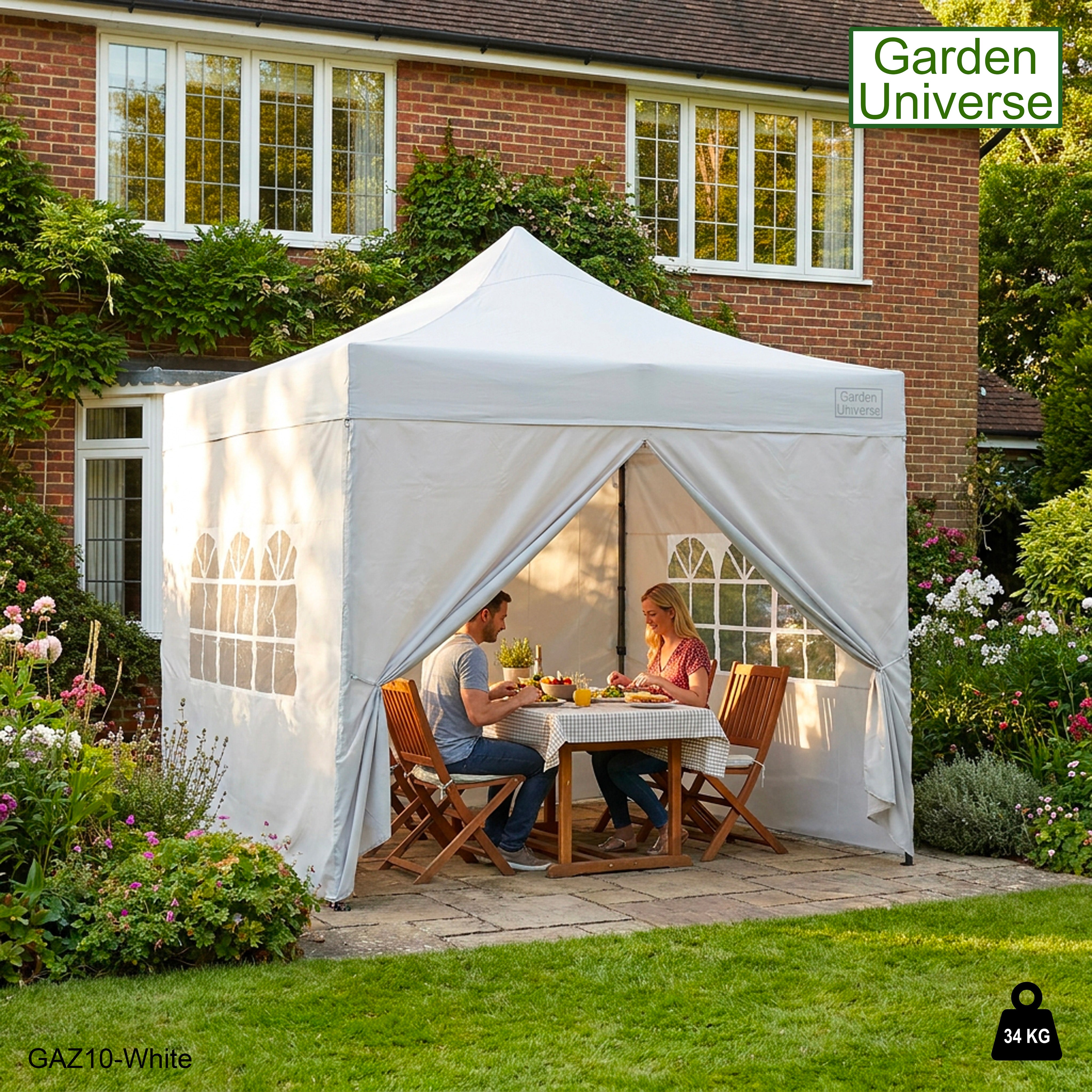 Gazebo 3m x 3m Commercial Grade Pop Up in White with Heavy Duty Frame And Cover GAZ10-White