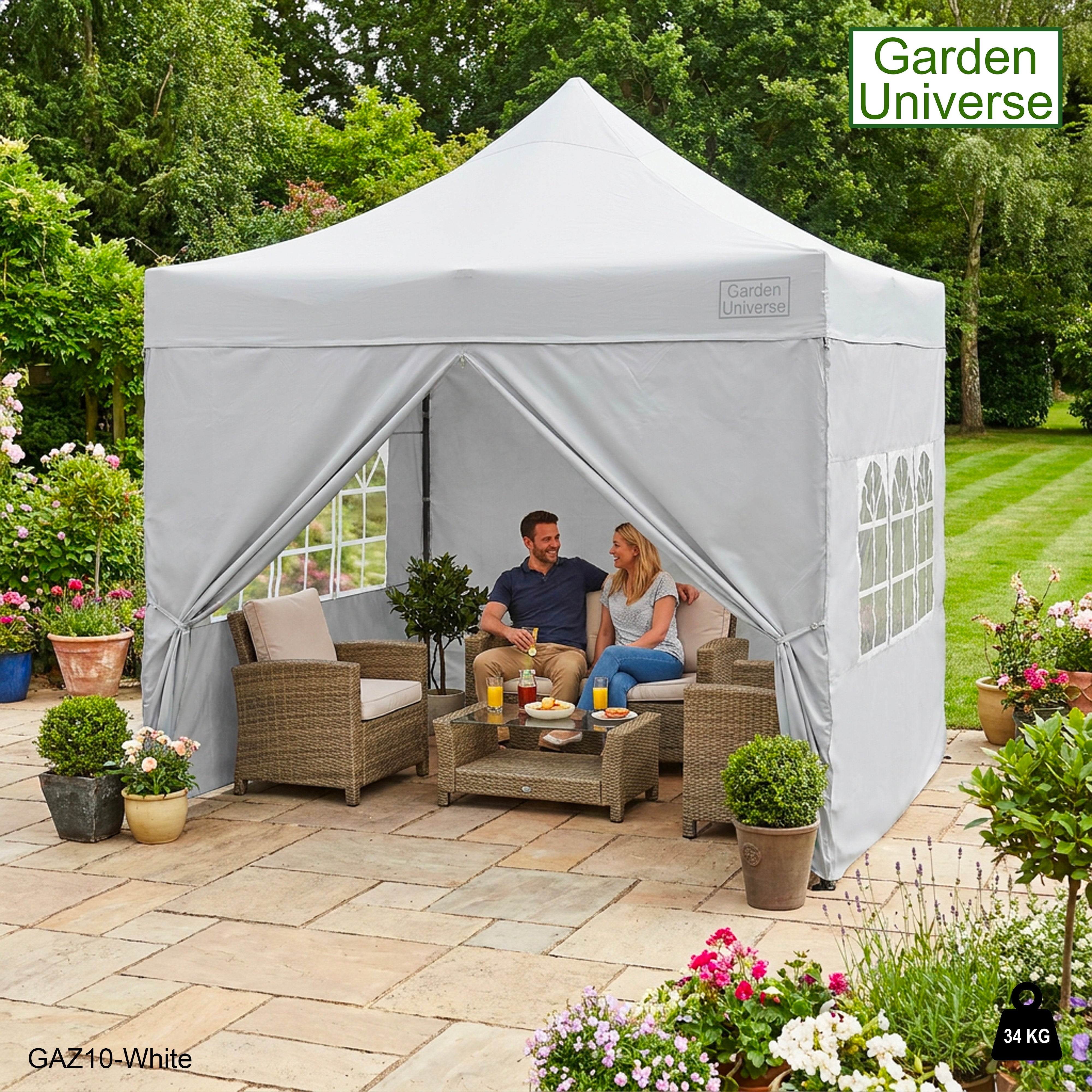 Gazebo 3m x 3m Commercial Grade Pop Up in White with Heavy Duty Frame And Cover GAZ10-White