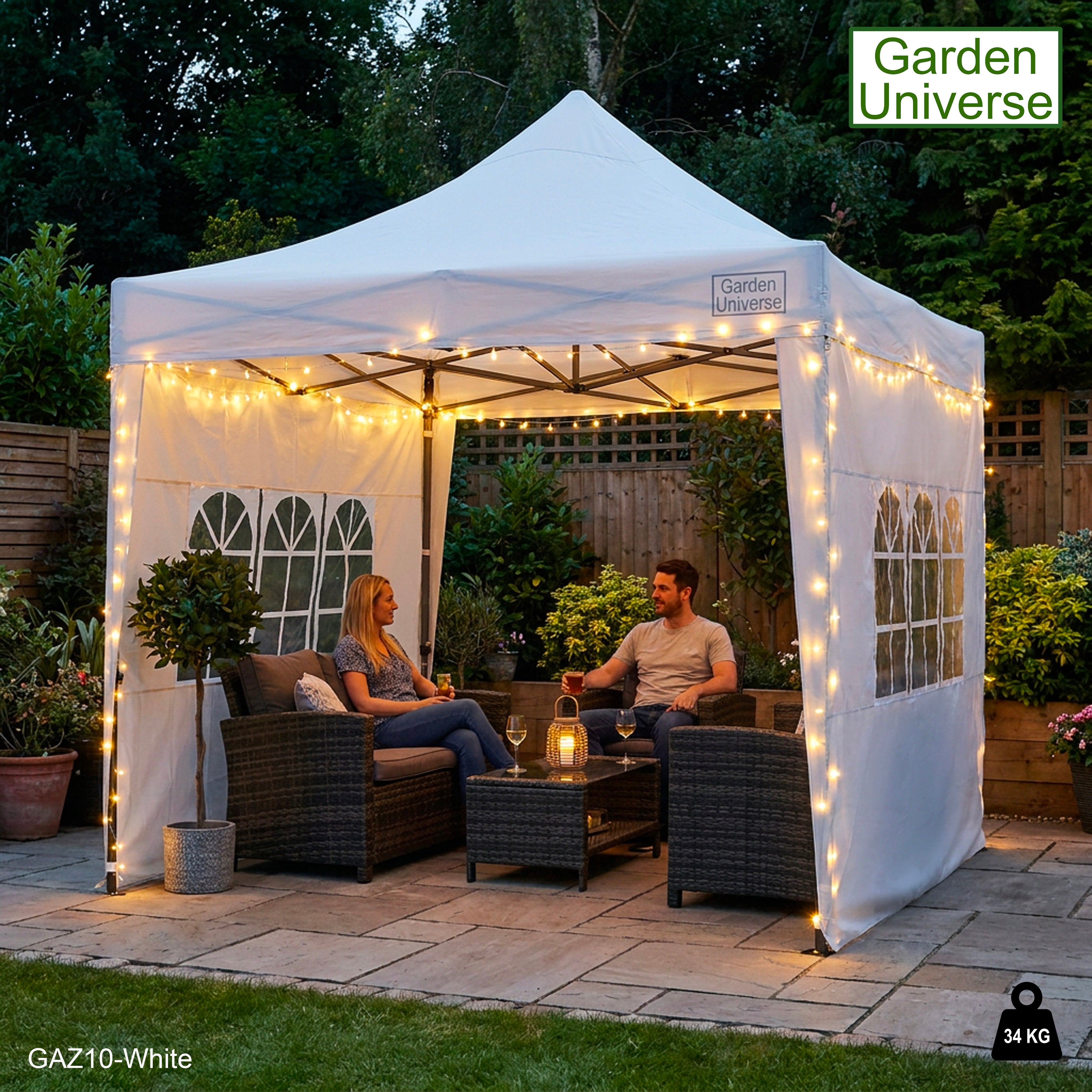 Gazebo 3m x 3m Commercial Grade Pop Up in White with Heavy Duty Frame And Cover GAZ10-White