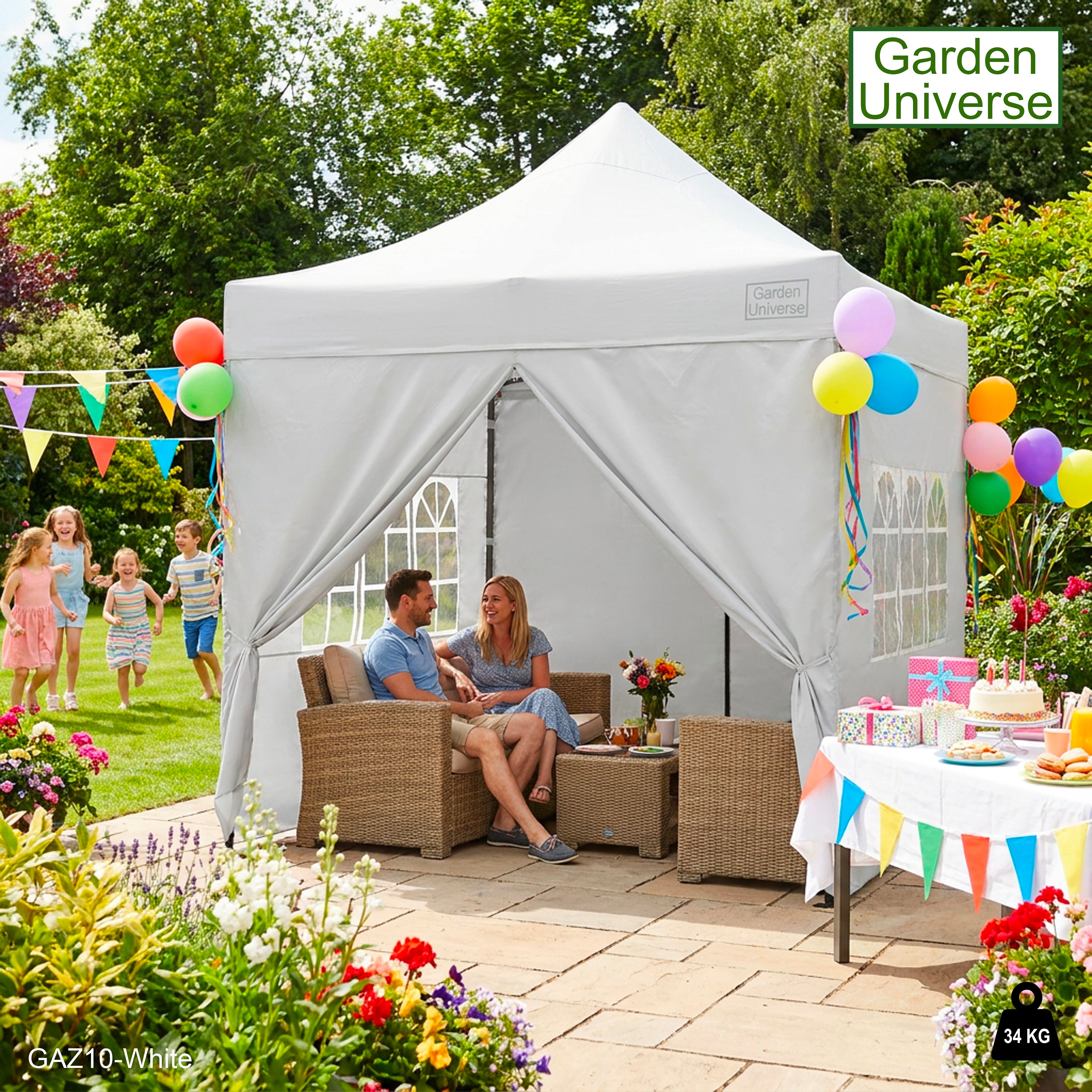 Gazebo 3m x 3m Commercial Grade Pop Up in White with Heavy Duty Frame And Cover GAZ10-White