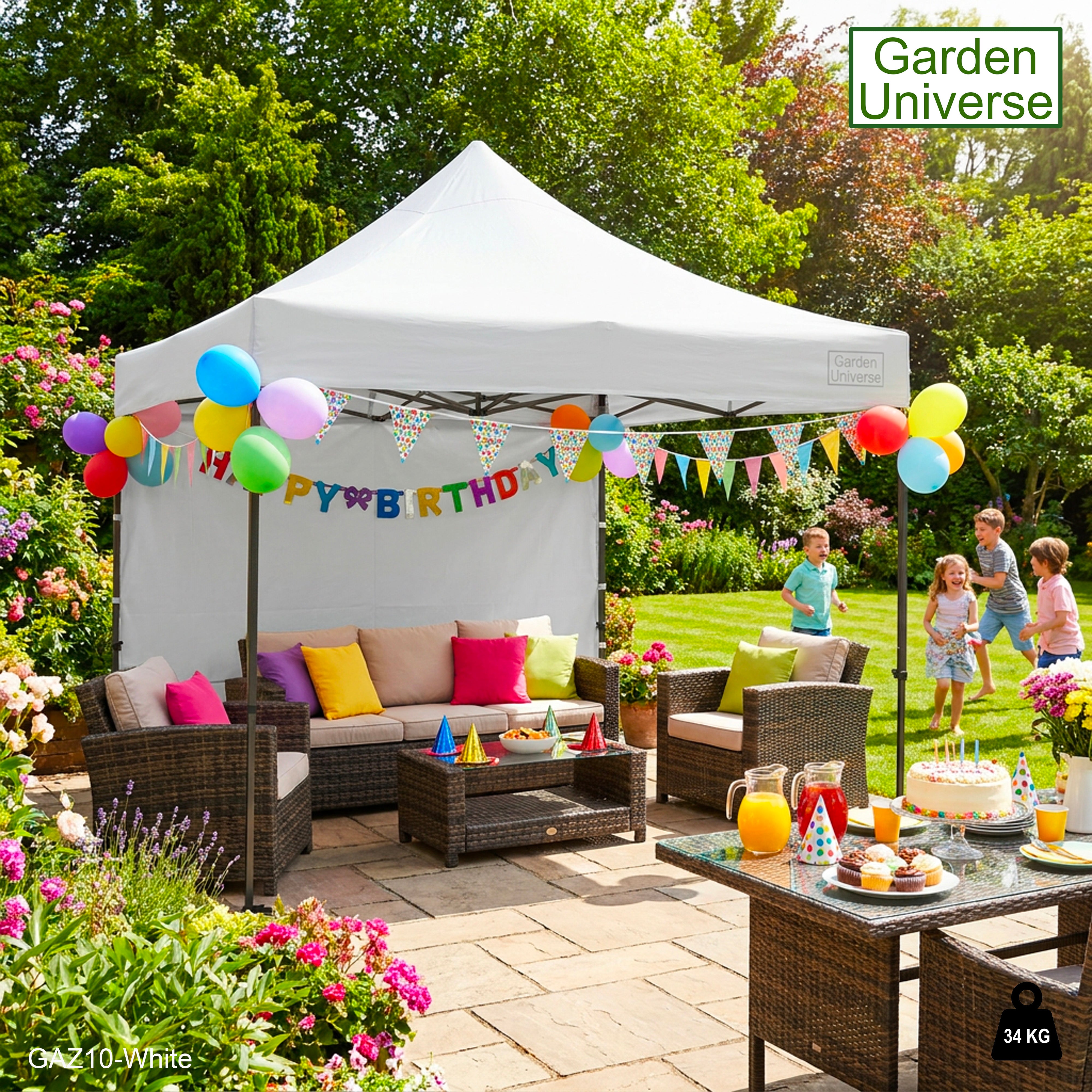 Gazebo 3m x 3m Commercial Grade Pop Up in White with Heavy Duty Frame And Cover GAZ10-White